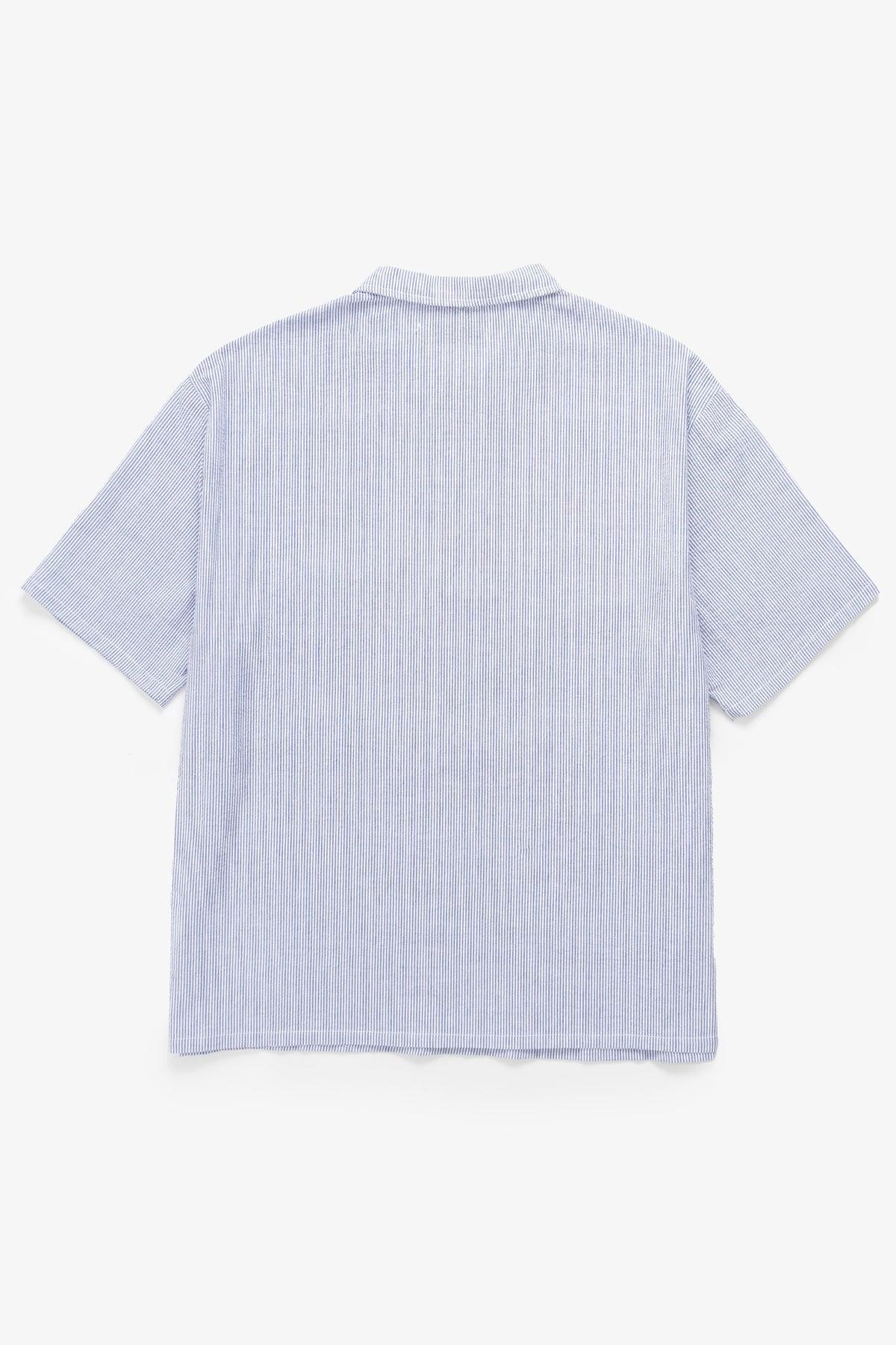 Blacksmith - Short Sleeved Popover Shirt - Blue Seersucker Product Image