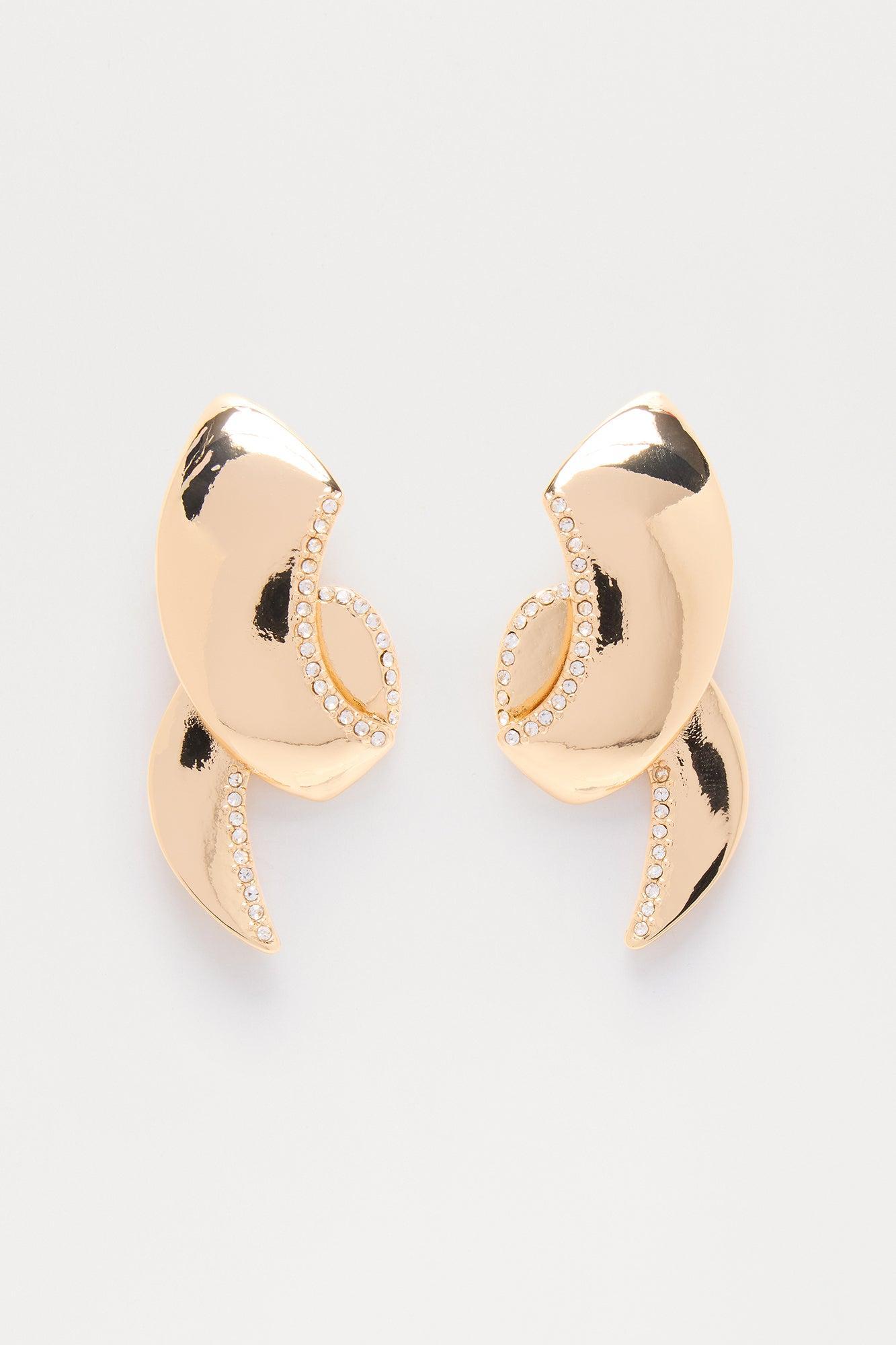 Let It Unfold You Drop Earrings - Gold Female Product Image