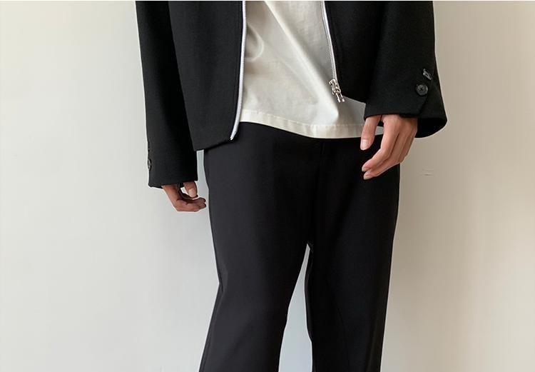 Mid Rise Plain Flared Dress Pants Product Image
