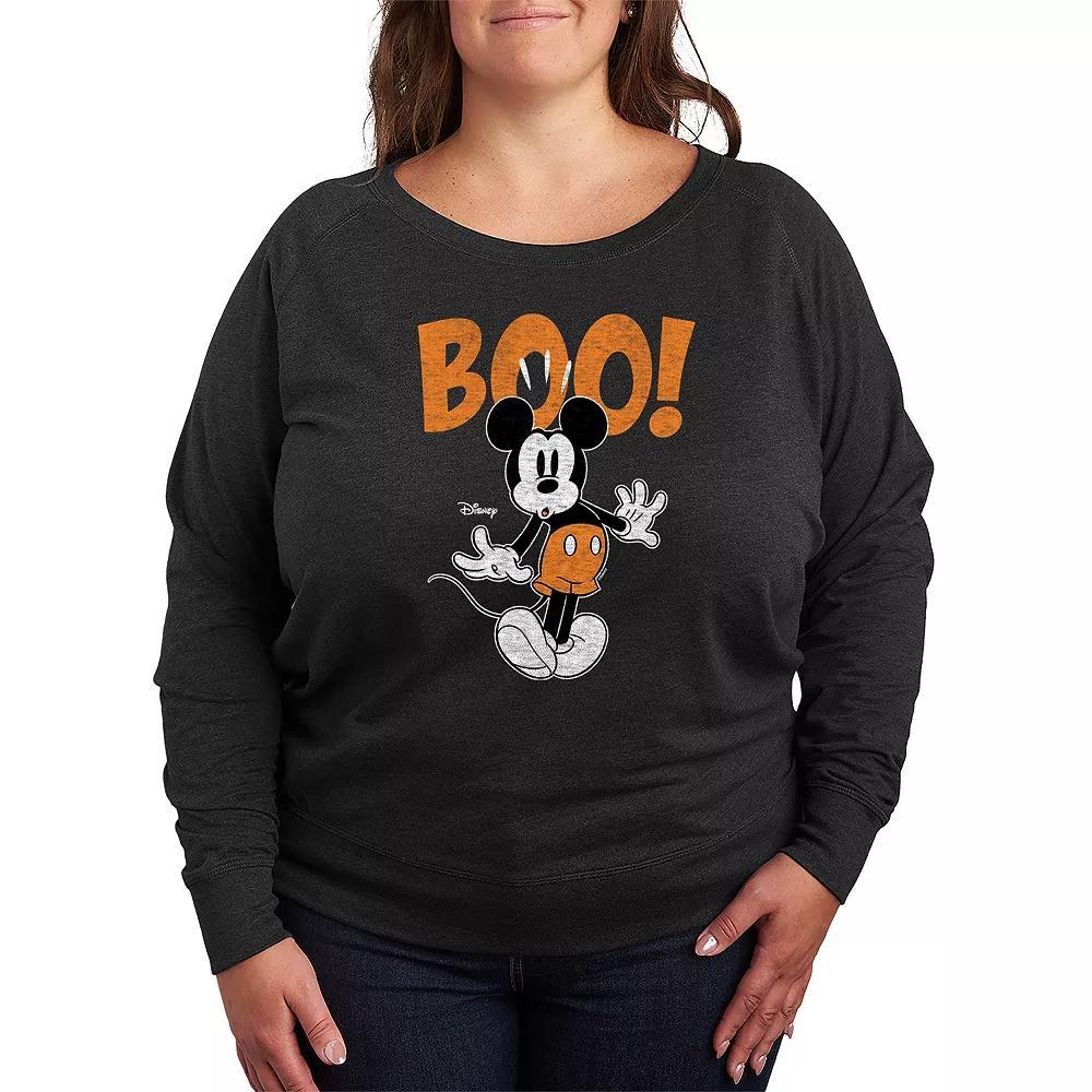 Plus Size Scandinavian Gnome French Terry Long Sleeve Tee, Womens Heather Grey Product Image