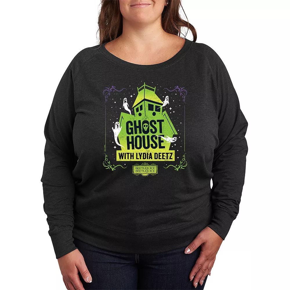 Plus Size Scandinavian Gnome French Terry Long Sleeve Tee, Womens Heather Grey Product Image