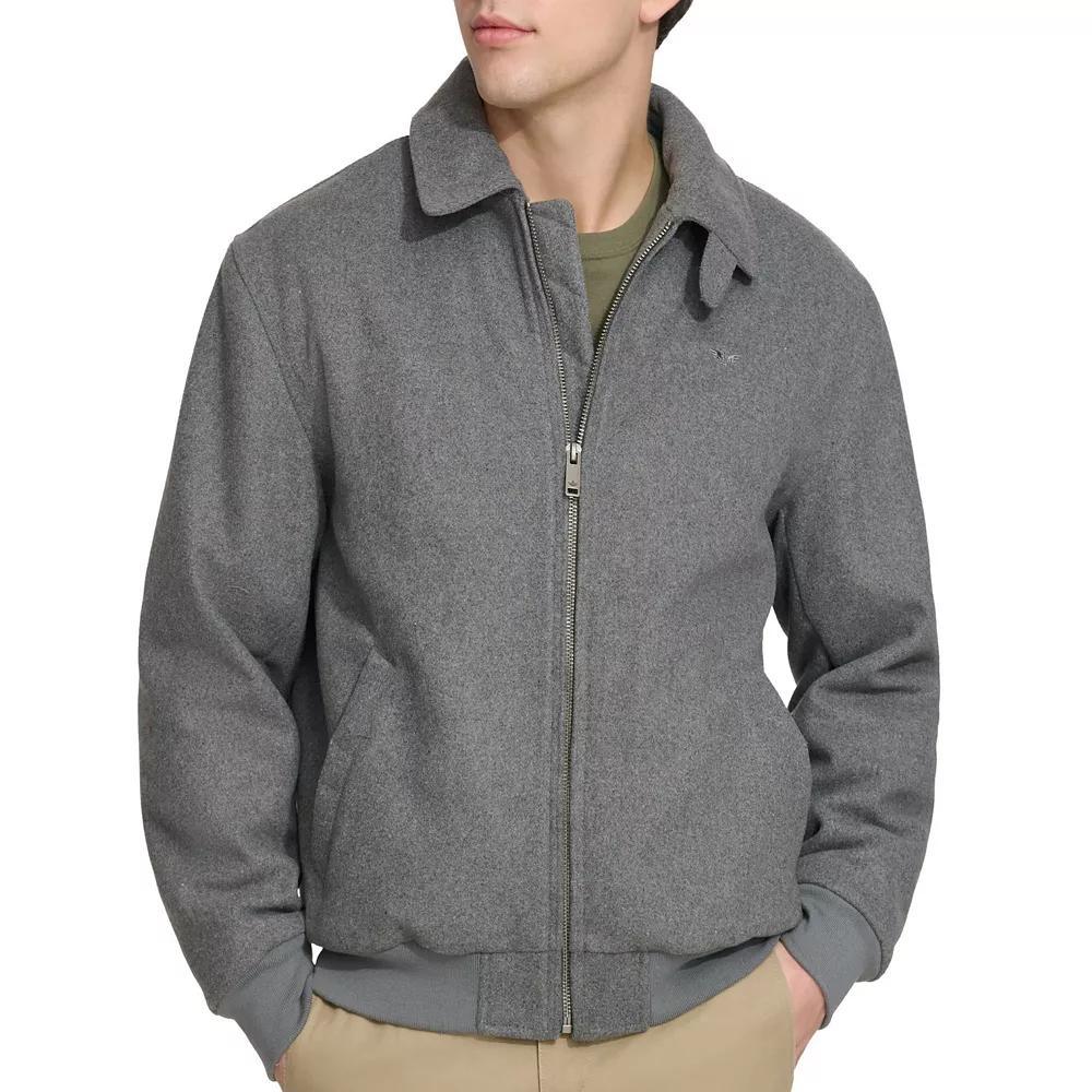 Men's Dockers® Wool Blend Bomber Jacket with Laydown Collar, Size: Large, Grey Product Image