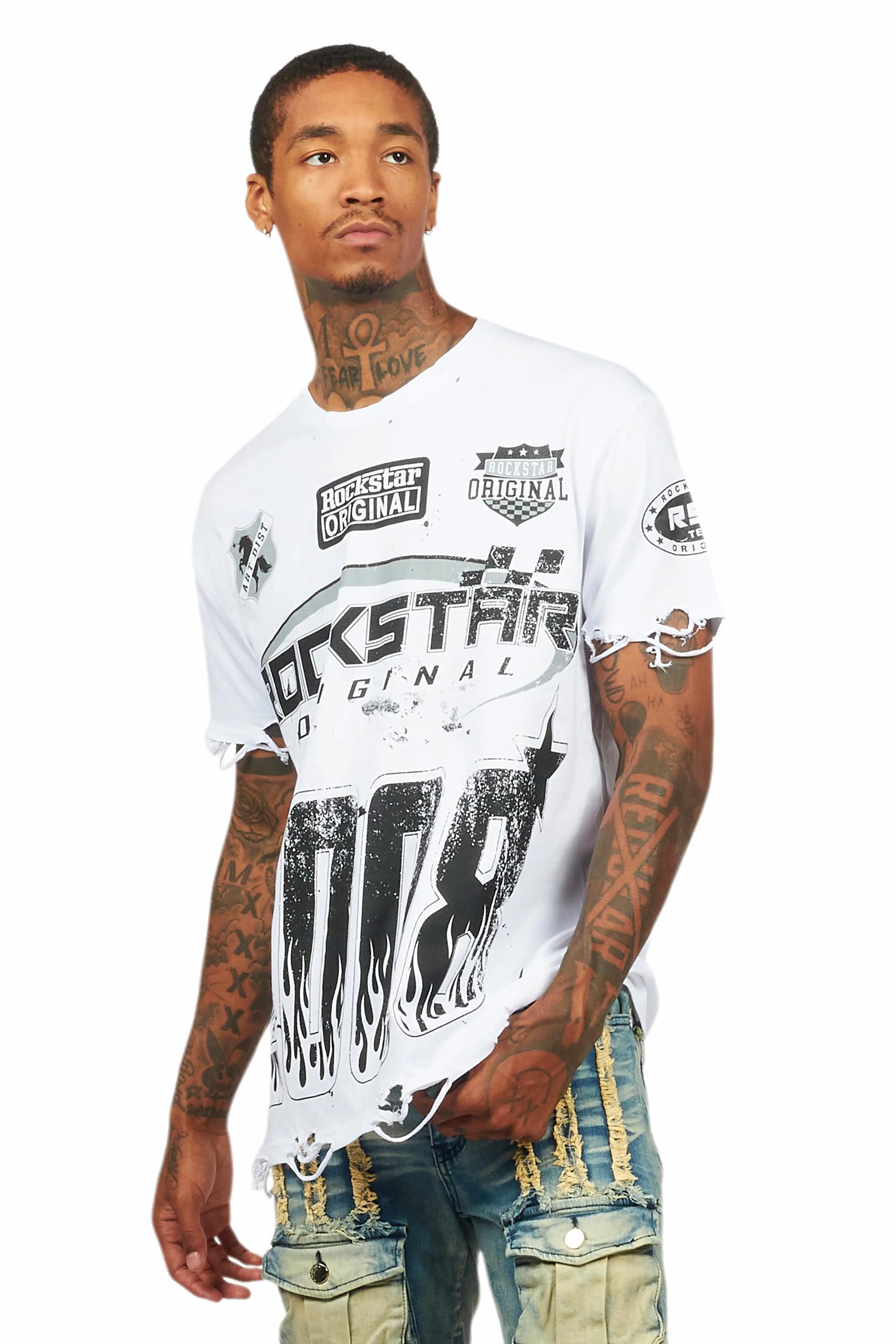 Amos White Graphic T-Shirt Male Product Image