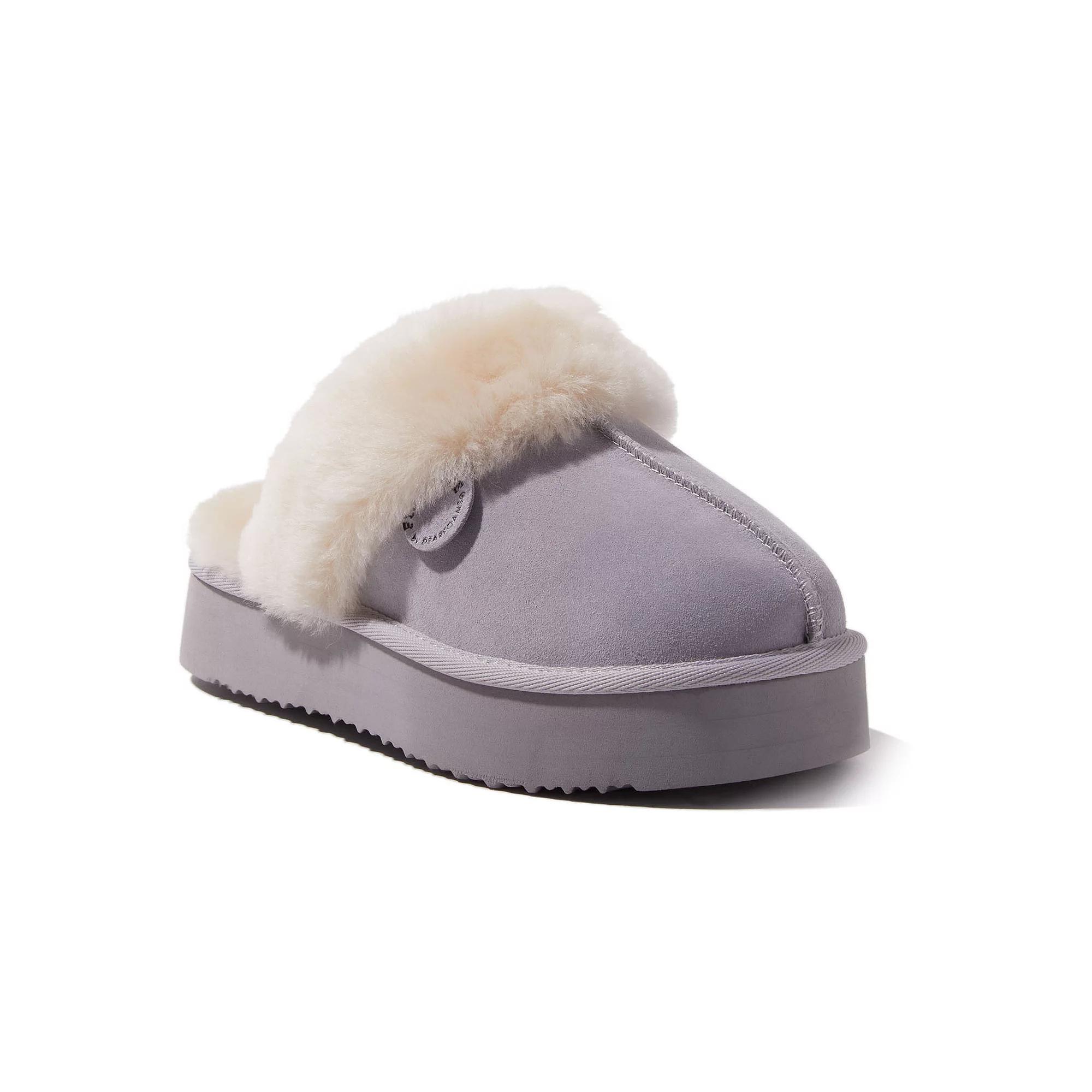 Fireside by Dearfoams Melton Shearling Womens Platform Scuff Slippers Product Image