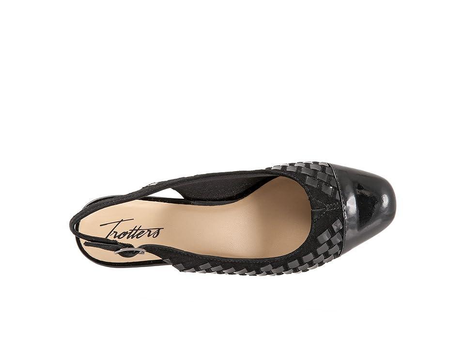 Trotters Dea Woven Suede Patent Leather Slingback Pumps Product Image