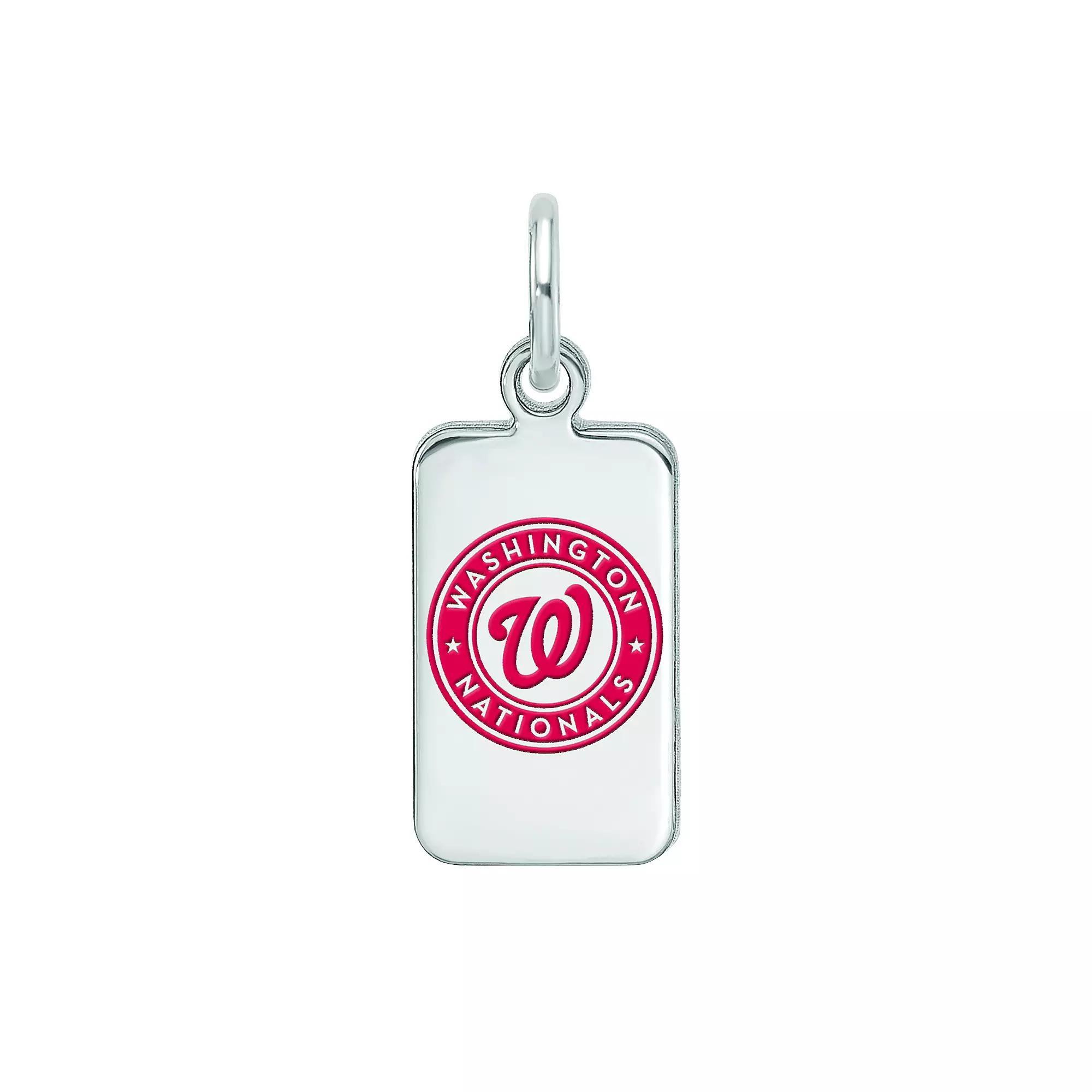 LogoArt Sterling Silver Washington Nationals Enameled Tag Pendant, Womens Product Image