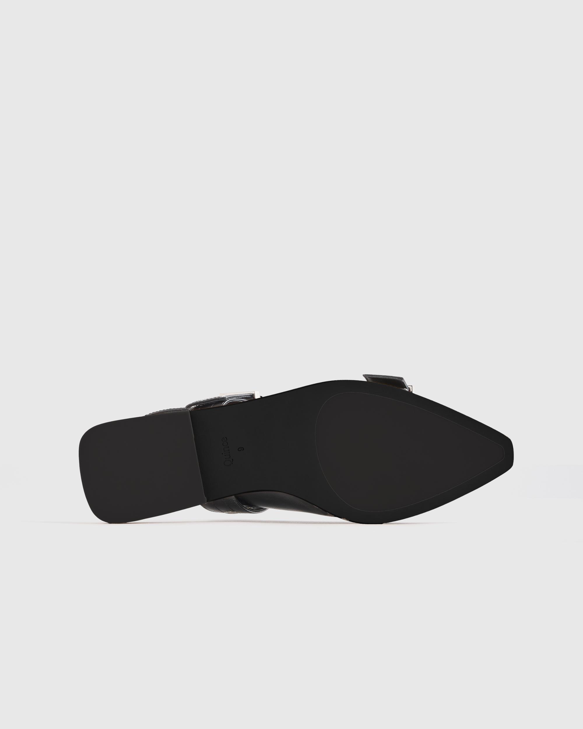 Quince | Women's Italian Leather Bold Buckle Slingback Flat Product Image