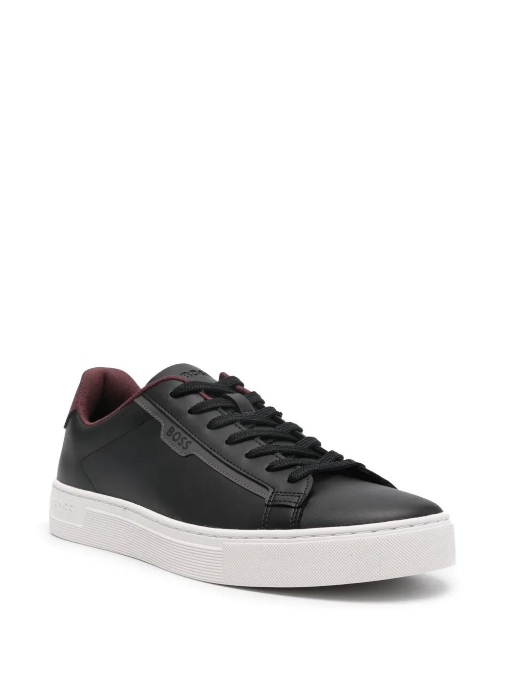 logo-stamp leather sneakers Product Image