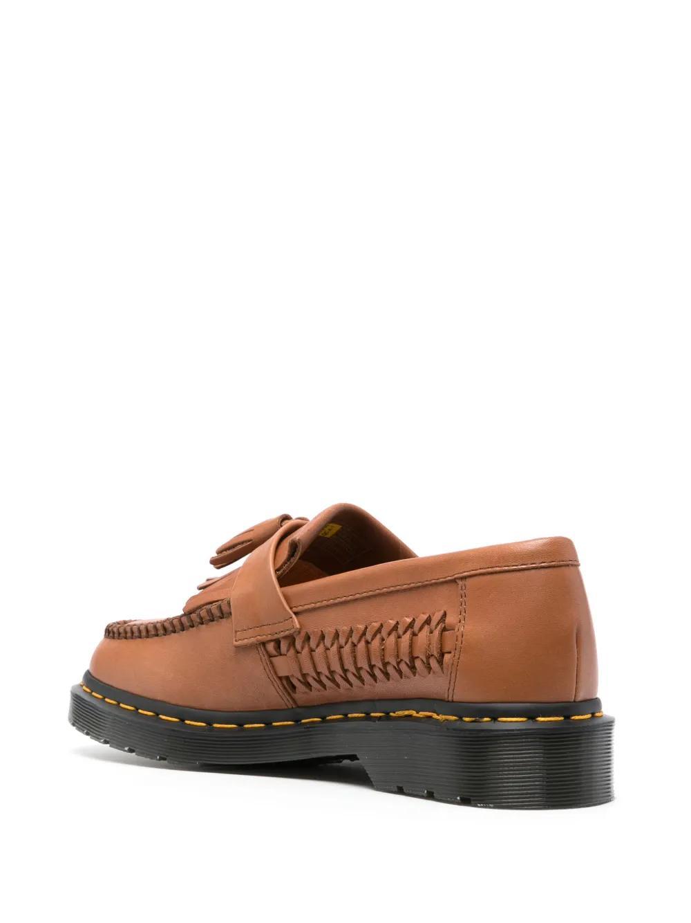 DR. MARTENS' Adrian Woven Leather Tassel Loafers In British Tan Classic Analine Product Image