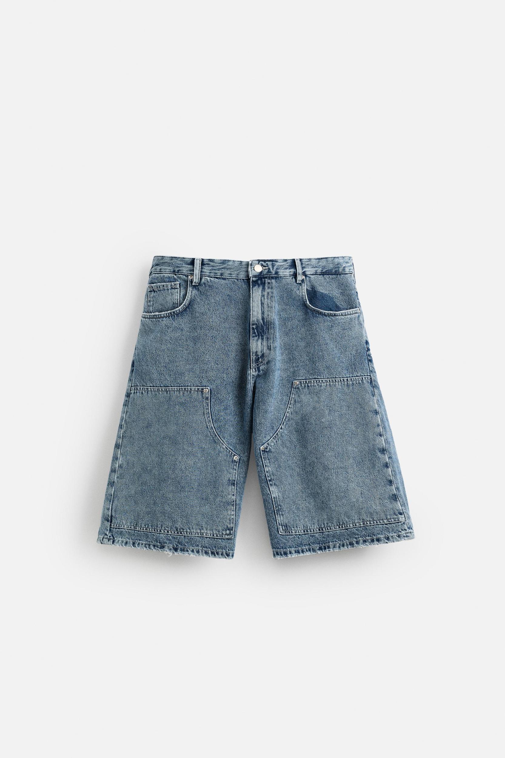 OVERSIZED FIT DENIM BERMUDA SHORTS Product Image