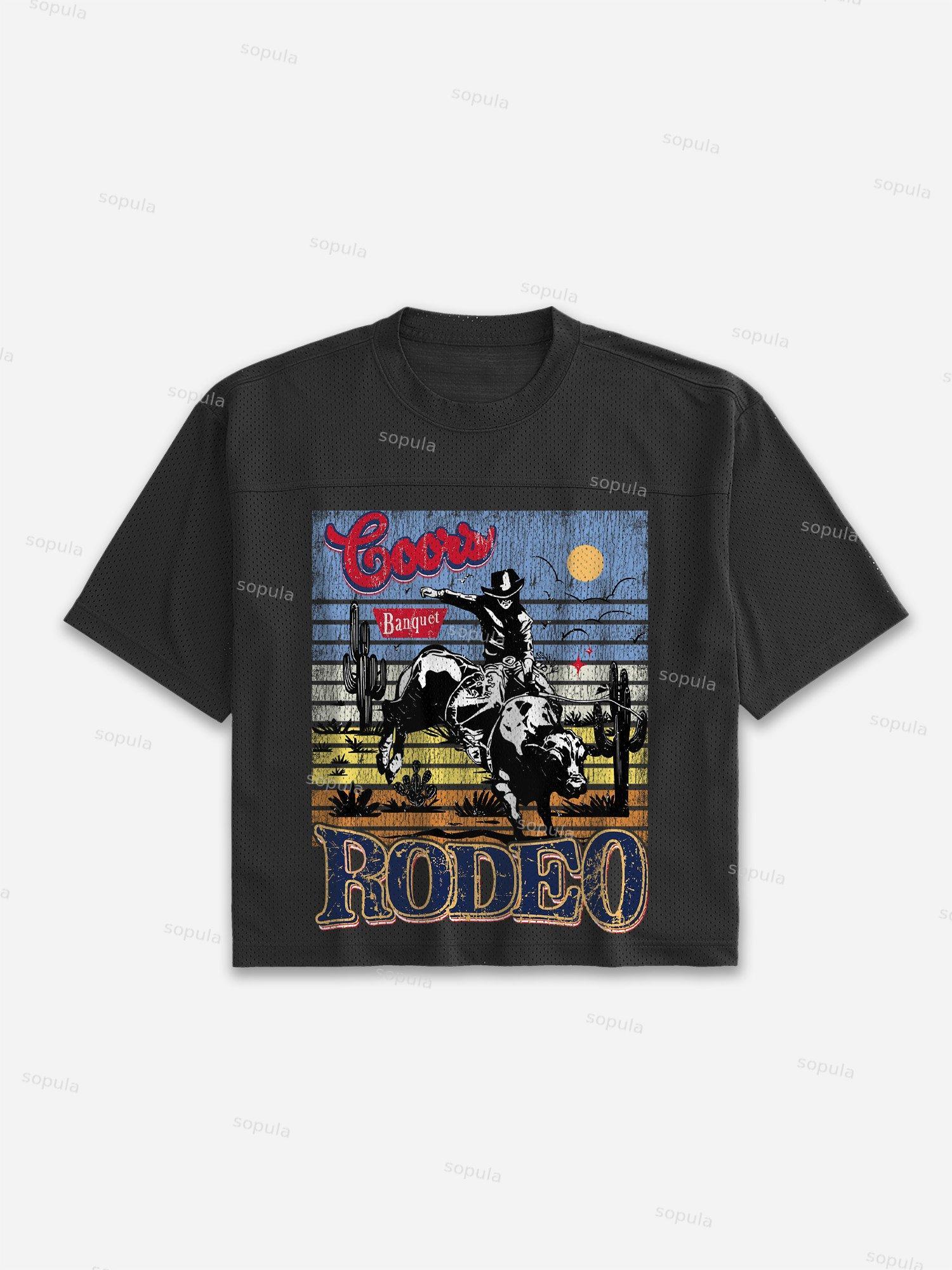 Coors Banquet Rodeo Classic Graphic Mesh Cropped Jersey T-shirt Product Image