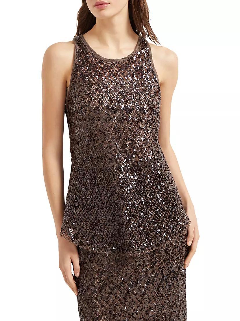 Dazzling Net Embroidery Knit Top Product Image
