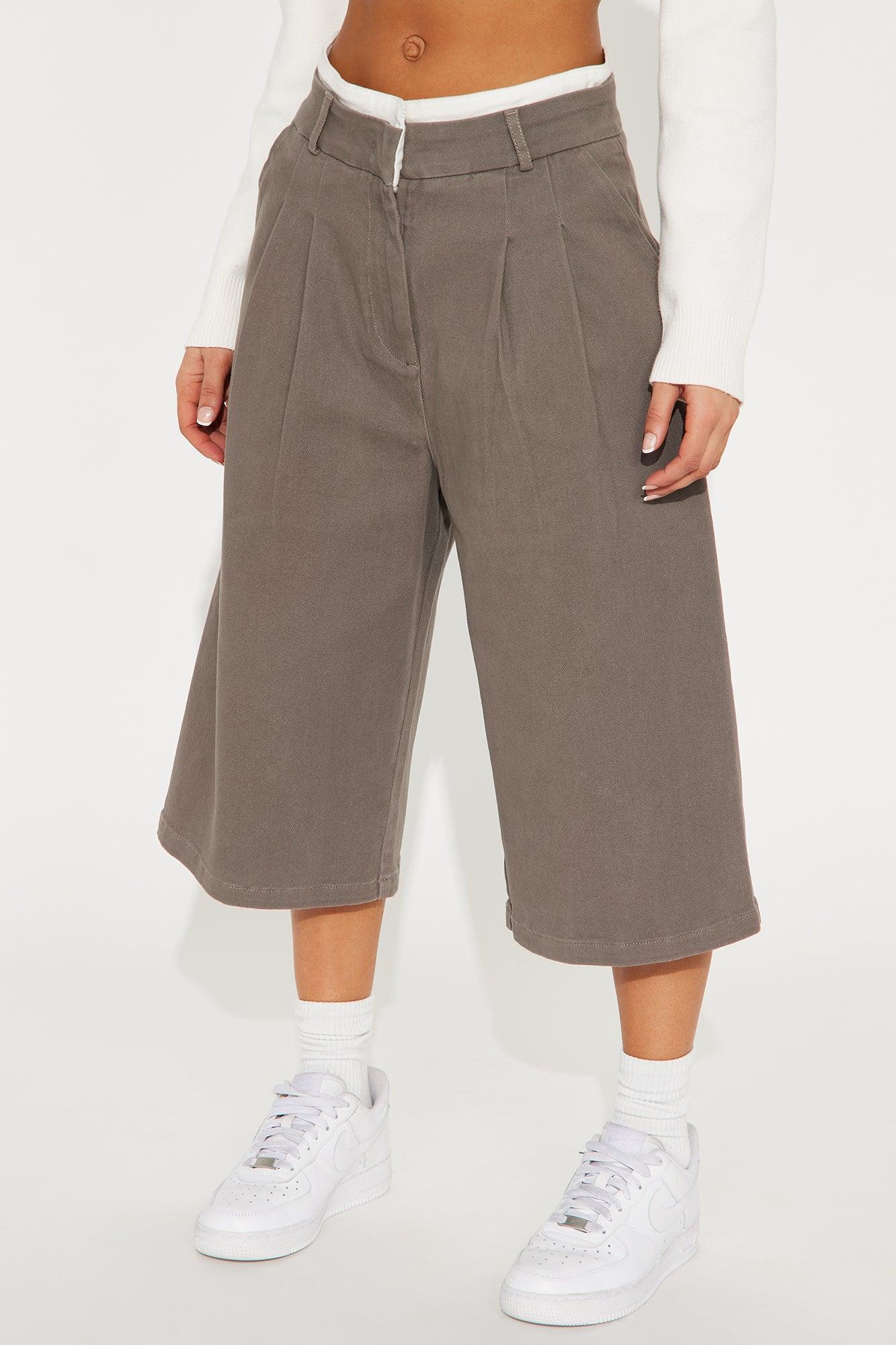 Janet Double Waistband Bermuda Short - Grey Product Image