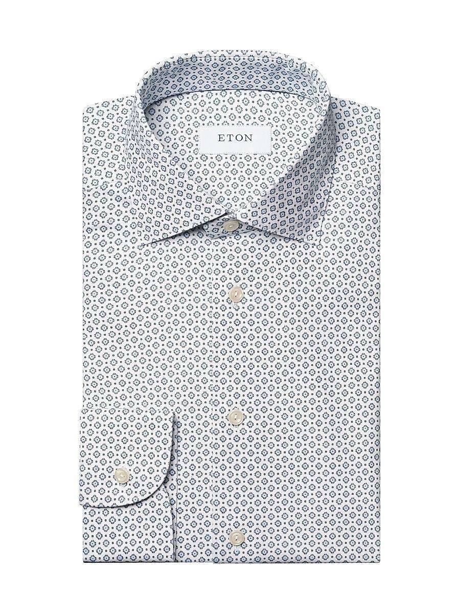 Mens Printed Slim-Fit Dress Shirt Product Image