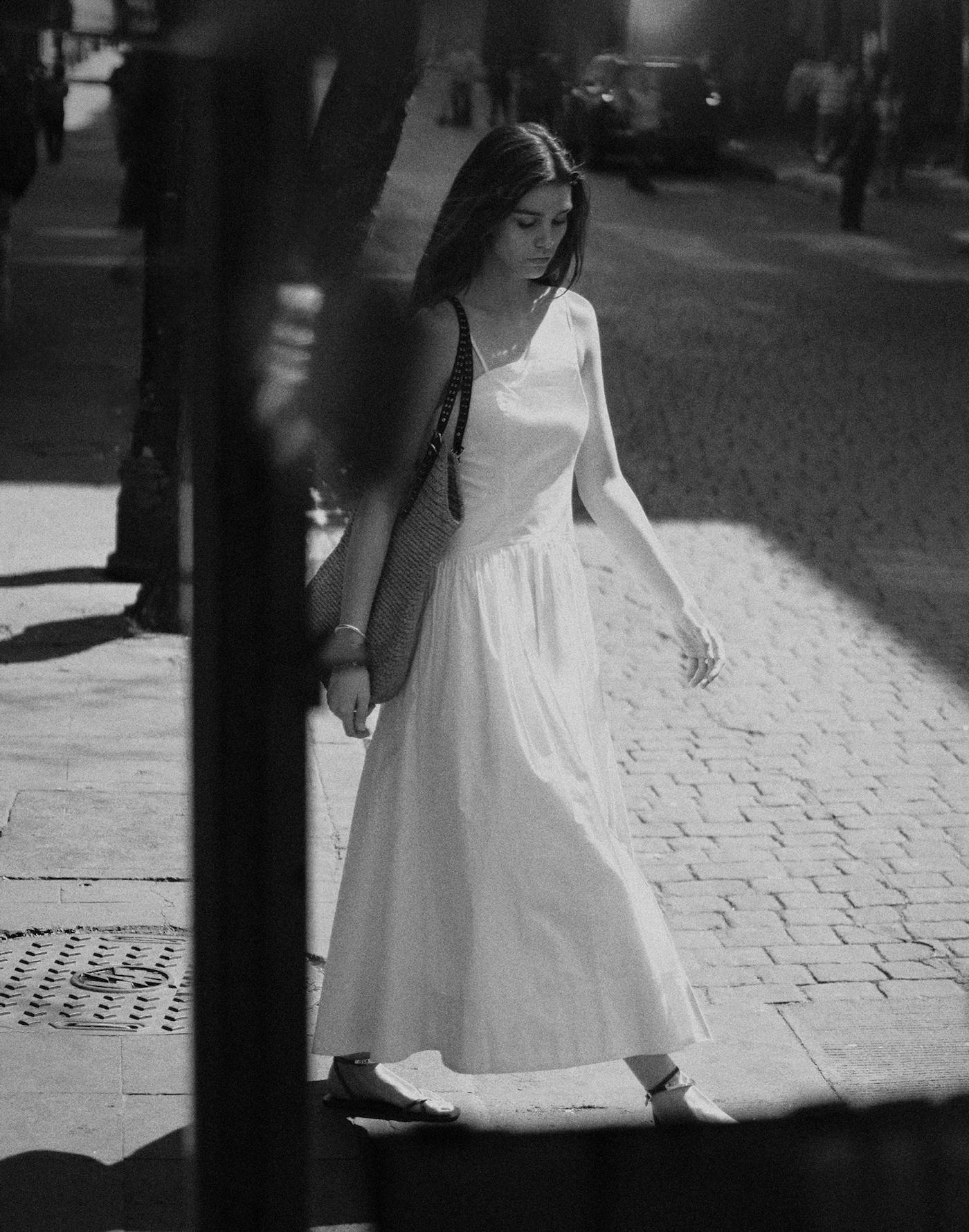 Poplin Seamed Maxi Dress Product Image