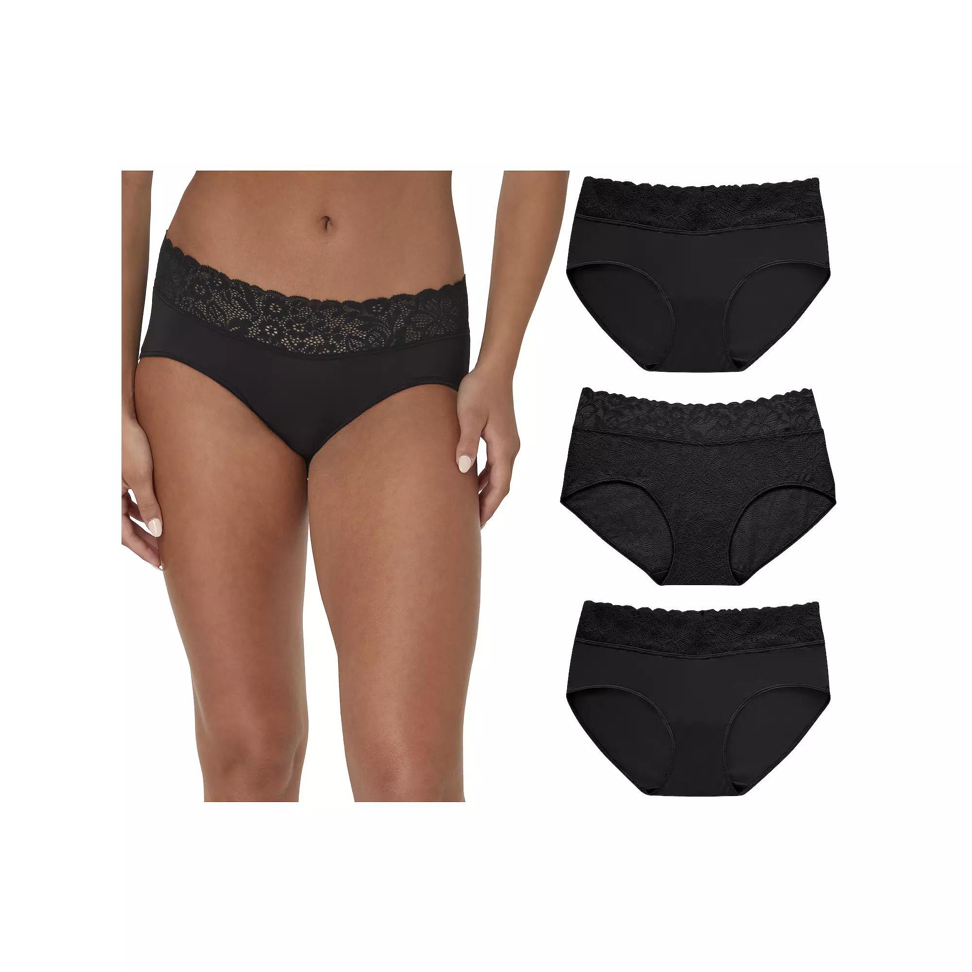 Maidenform Womens Perfect Fit Stretch Lace Hipster Underwear, 3-Pack DM3SLH Product Image