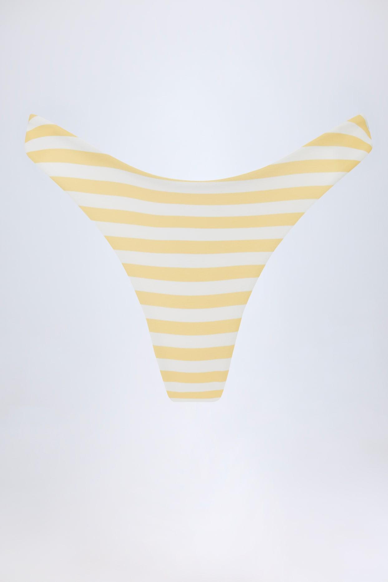 Cheeky Bikini Bottoms in Lemon Yellow Stripe Product Image