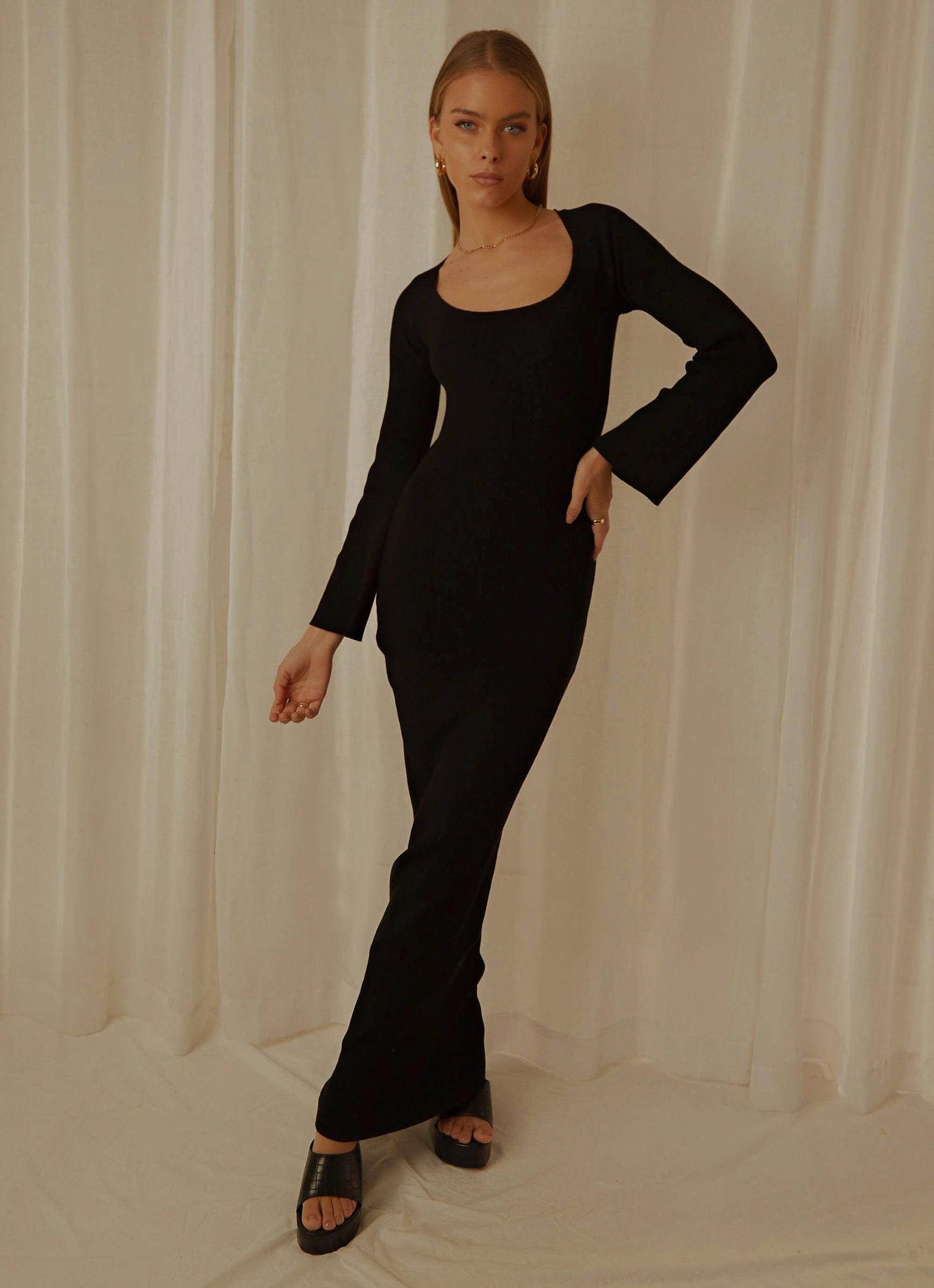 Tori Knit Maxi Dress - Black Product Image