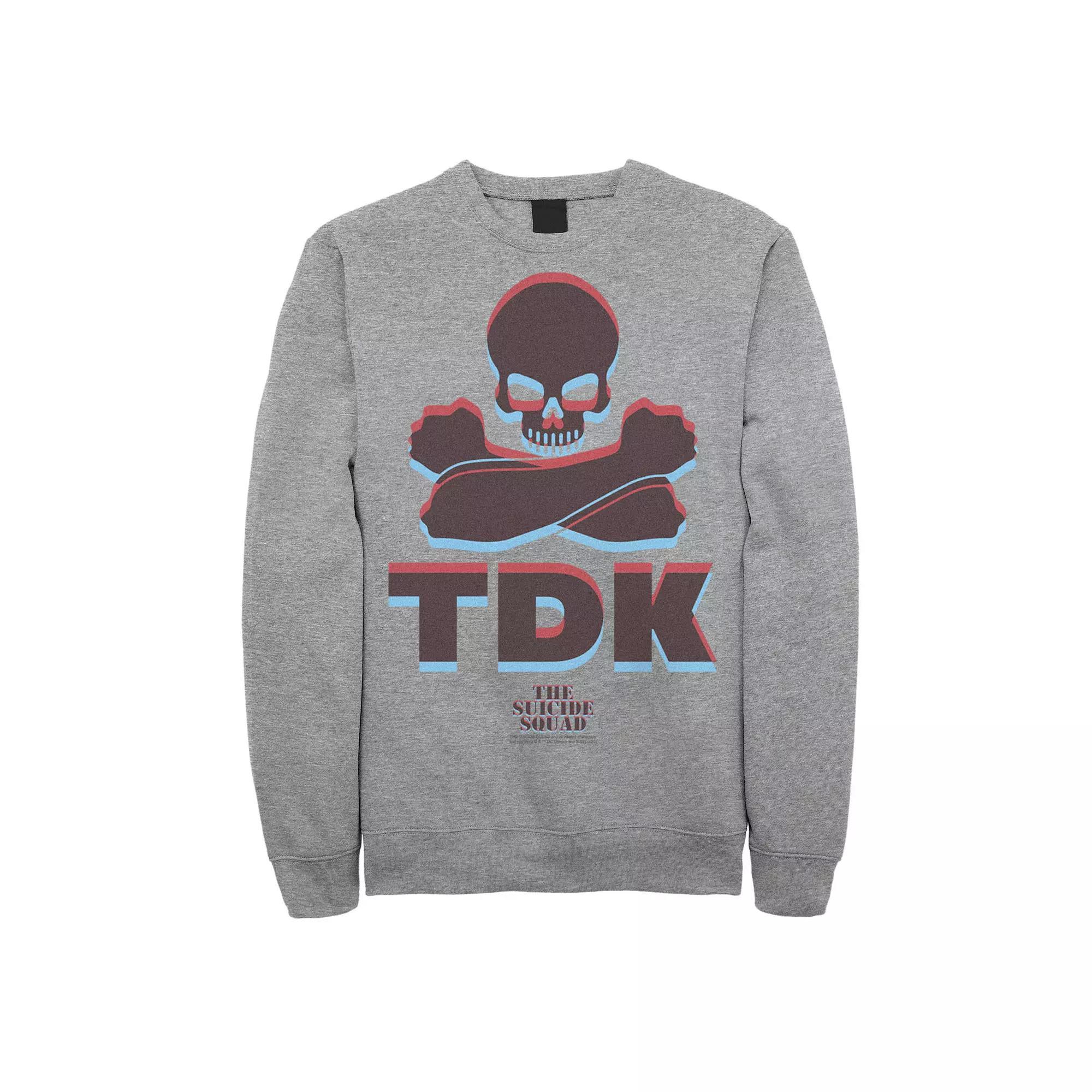 Men's The Suicide Squad TDK 3D Logo Sweatshirt, Boy's, Size: Large, Athletic Grey Product Image