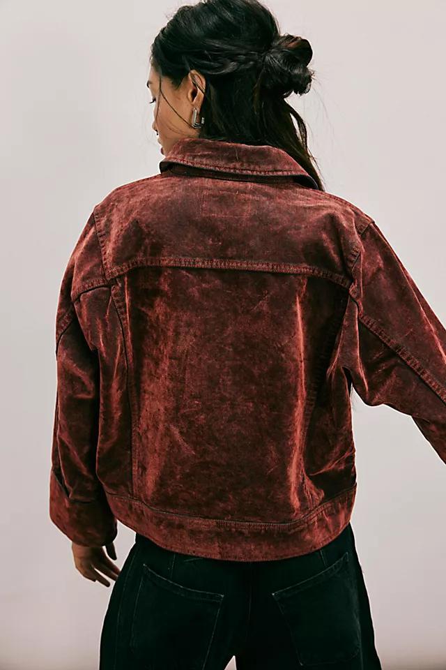 We The Free Suzy Flocked Denim Jacket Product Image
