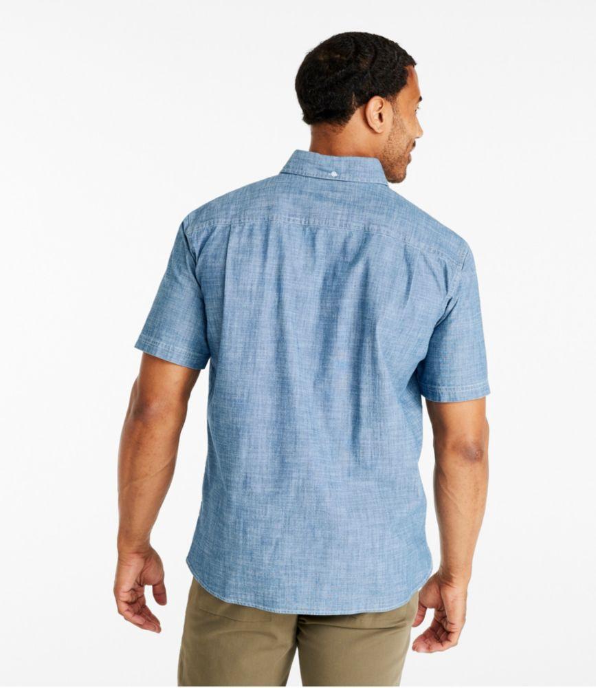 
                            Men's Comfort Stretch® Chambray Shirt, Traditional Untucked Fit, Short-Sleeve
                         Product Image