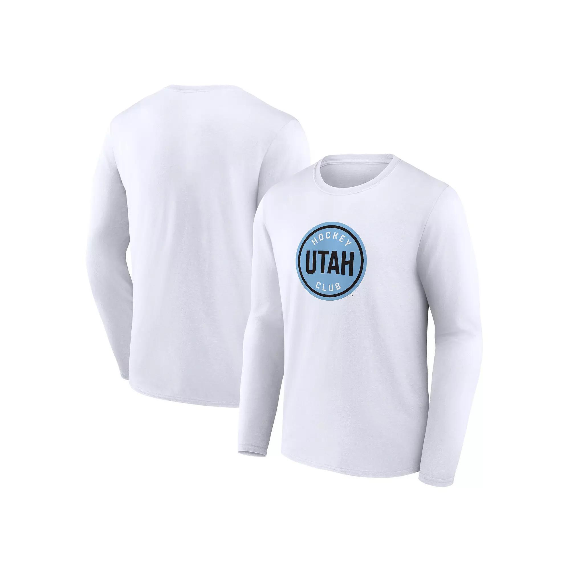 Men's Fanatics White Utah Hockey Club Draft Logo Long Sleeve T-Shirt, Size: 5XL, Ute White Product Image