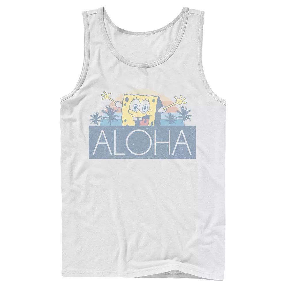 Men's Nickelodeon SpongeBob SquarePants Aloha Vintage Sunset Tank Top, Size: Large, White Product Image