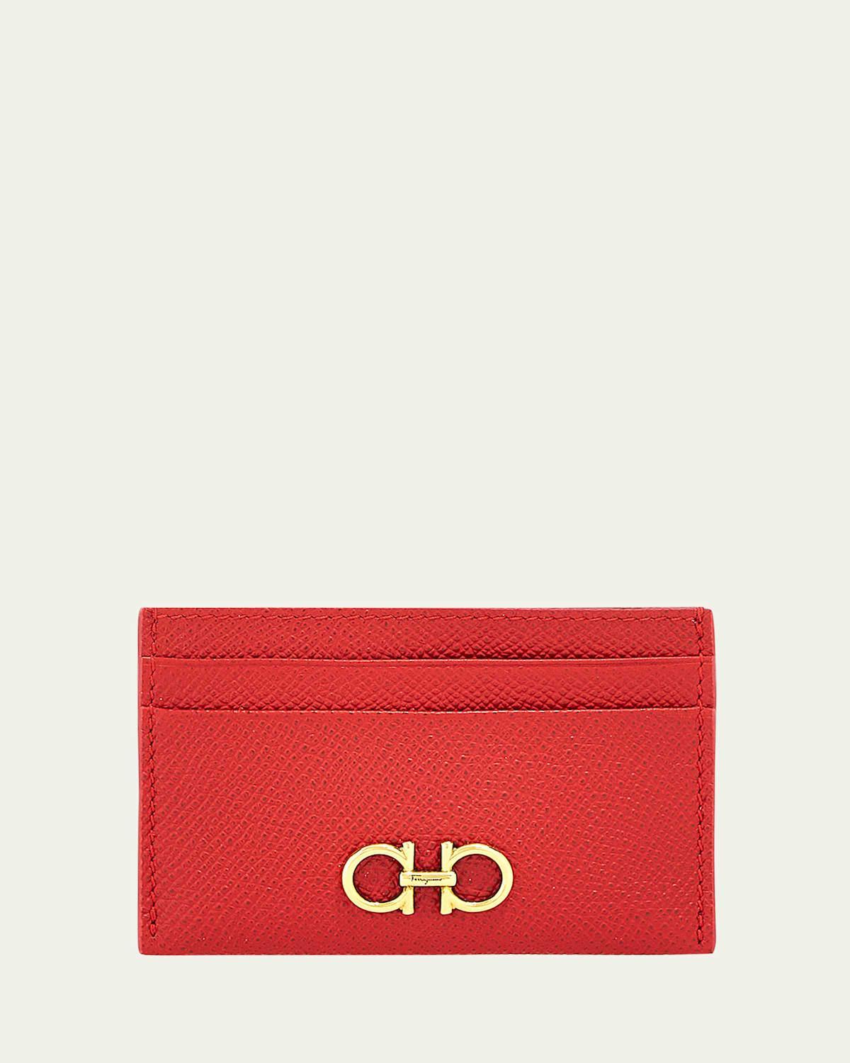 Salvatore Ferragamo Gancini Leather Card Case Product Image