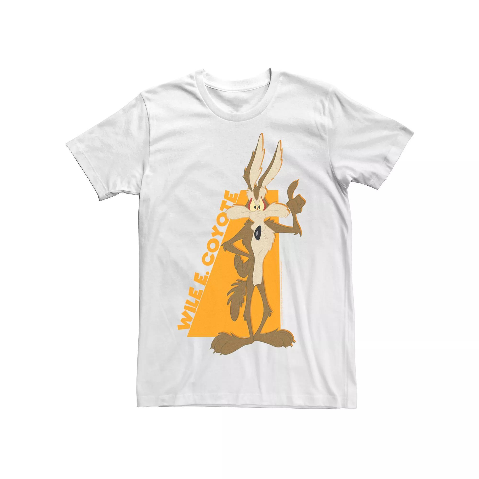 Men's Looney Tunes Wile E. Coyote Orange Hue Portrait Tee, Size: 3XL, White Product Image