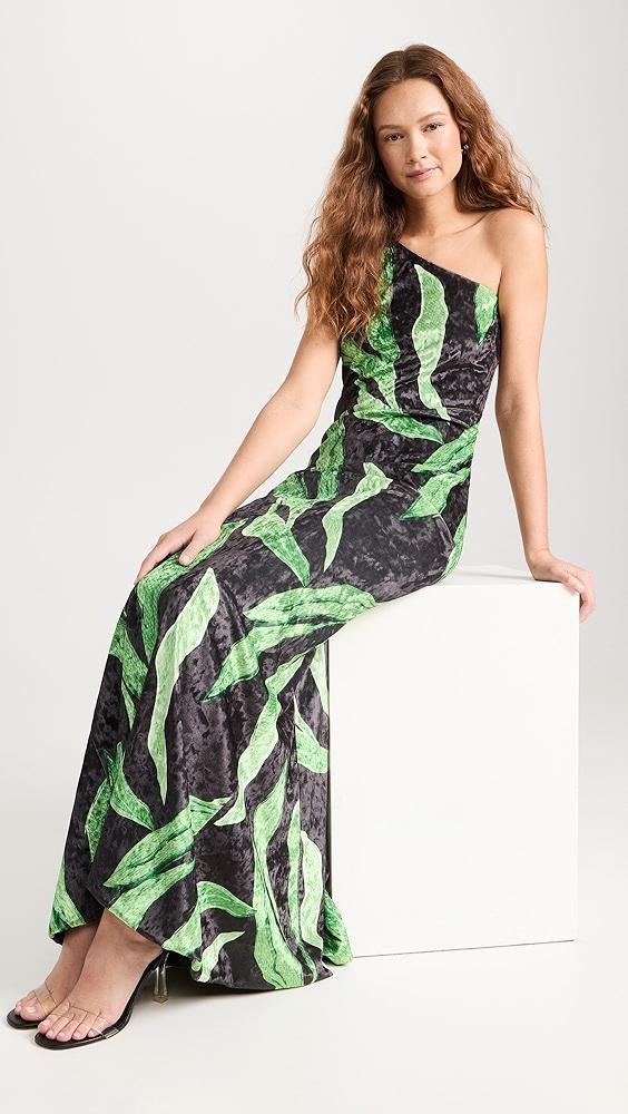 Dur Doux Green Leaf Velvet Maxi Dress | Shopbop Product Image