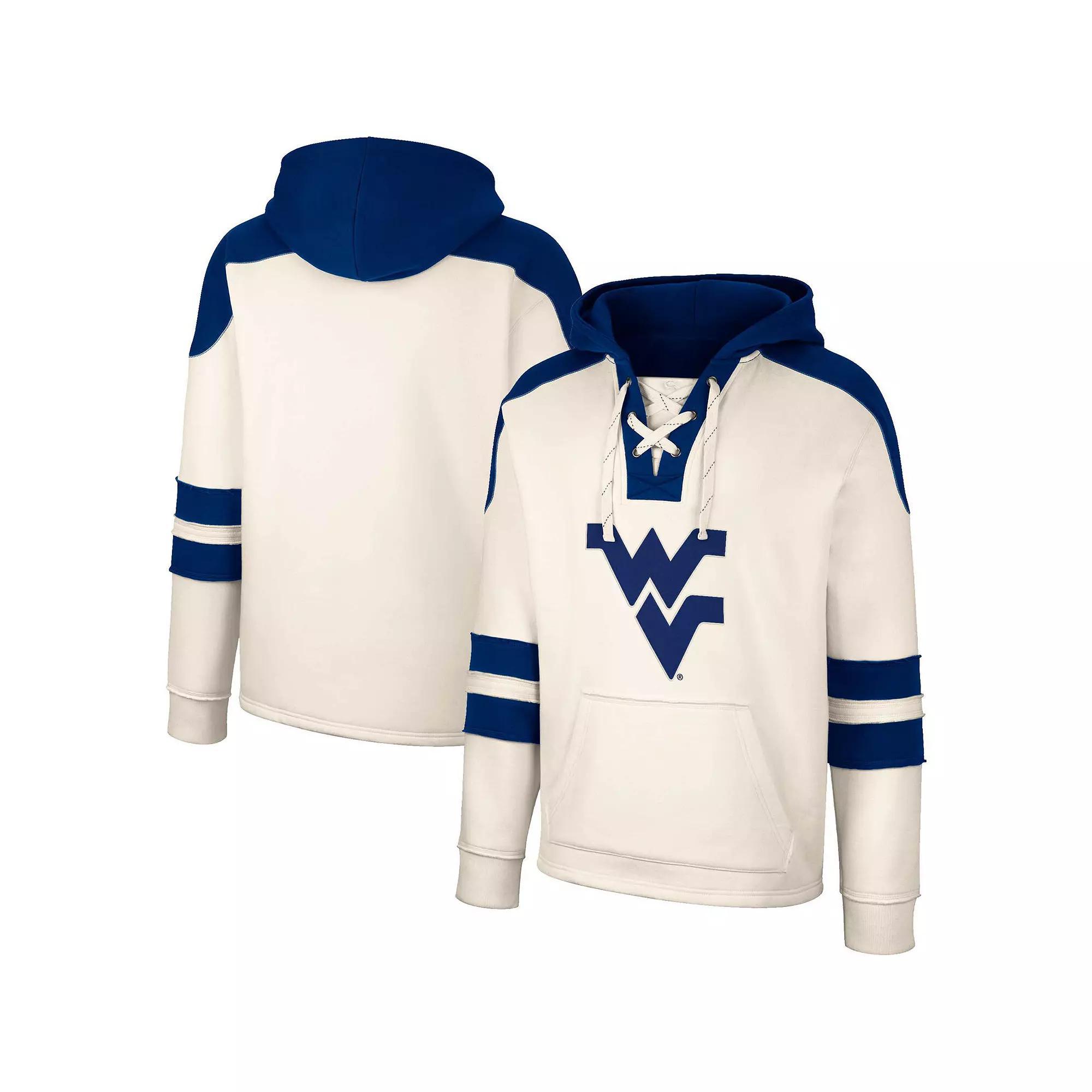 Mens Colosseum Cream West Virginia Mountaineers Lace-Up 4.0 Vintage Pullover Hoodie Product Image