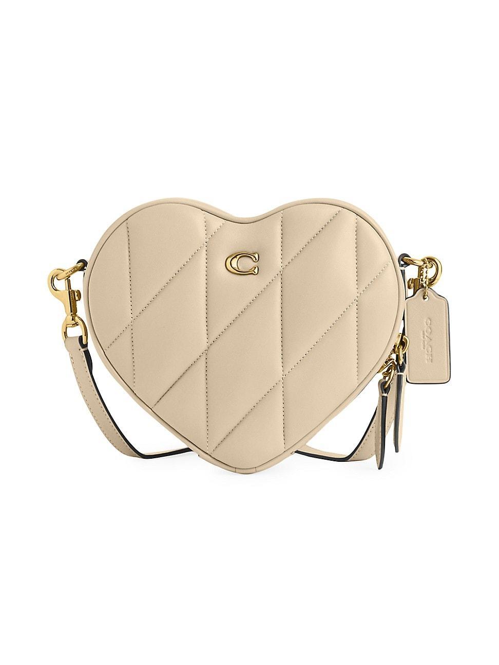 Heart Quilted Leather Crossbody Bag Product Image
