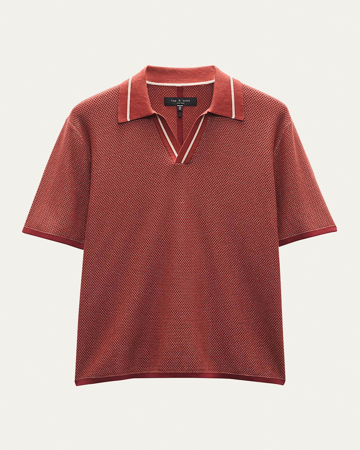 Mens Hamlin Polo Shirt with Johnny Collar Product Image