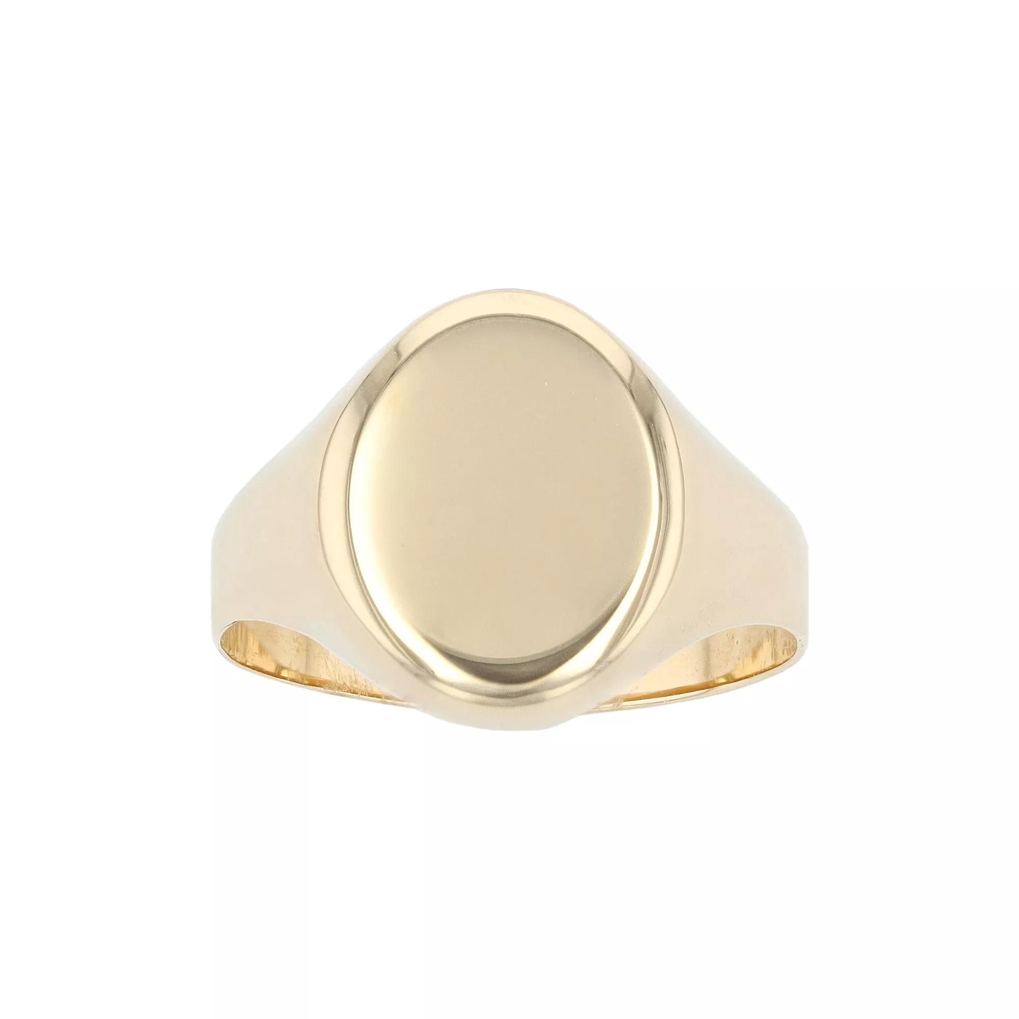 14k Gold Oval Signet Ring, Women's, Size: 7 Product Image