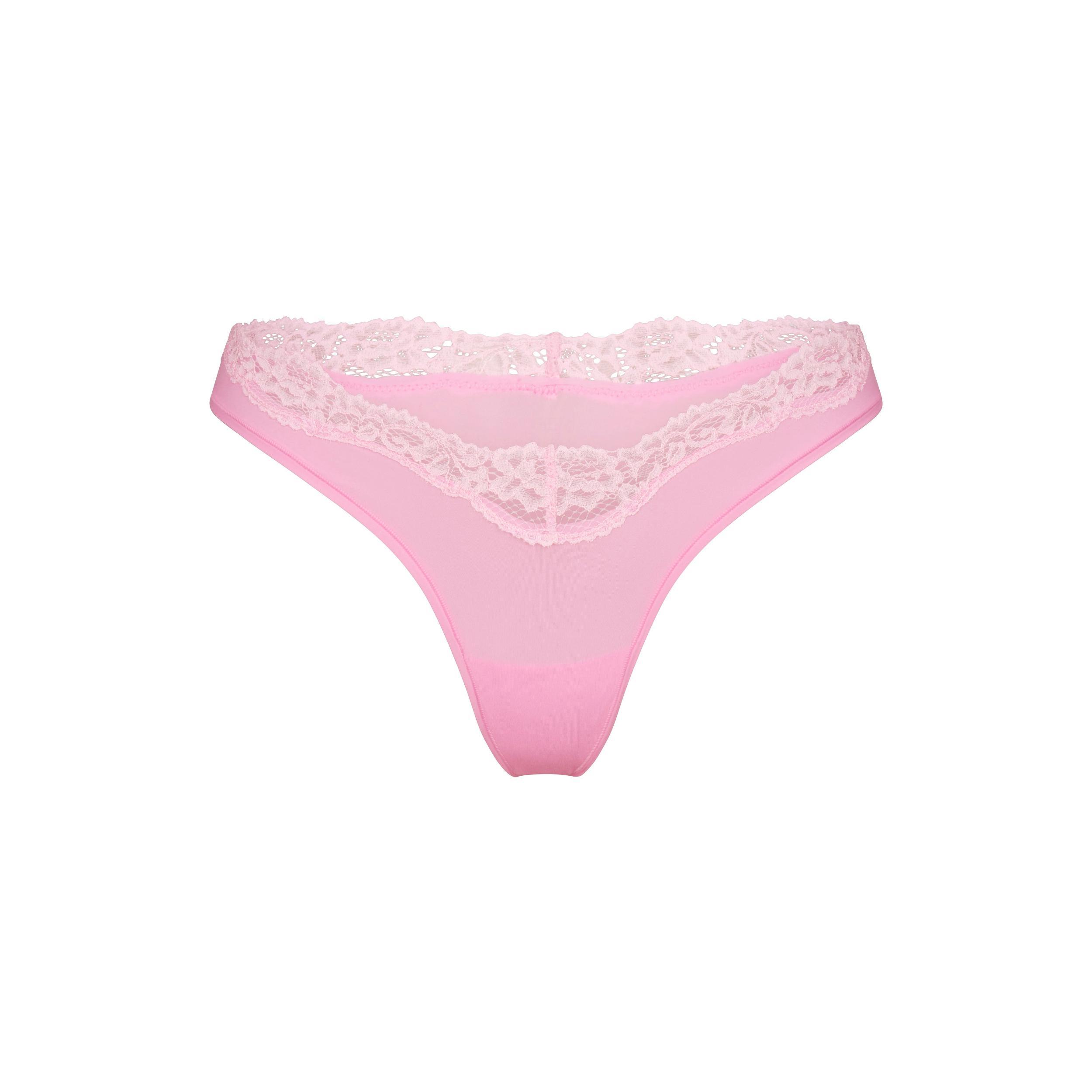 FITS EVERYBODY LACE DIPPED THONG | BUBBLEGUM TONAL Product Image