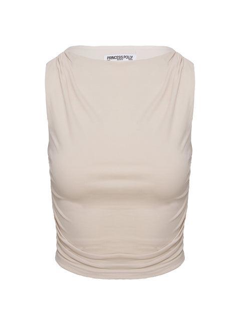 Hold Em High Neck Top Cream Product Image