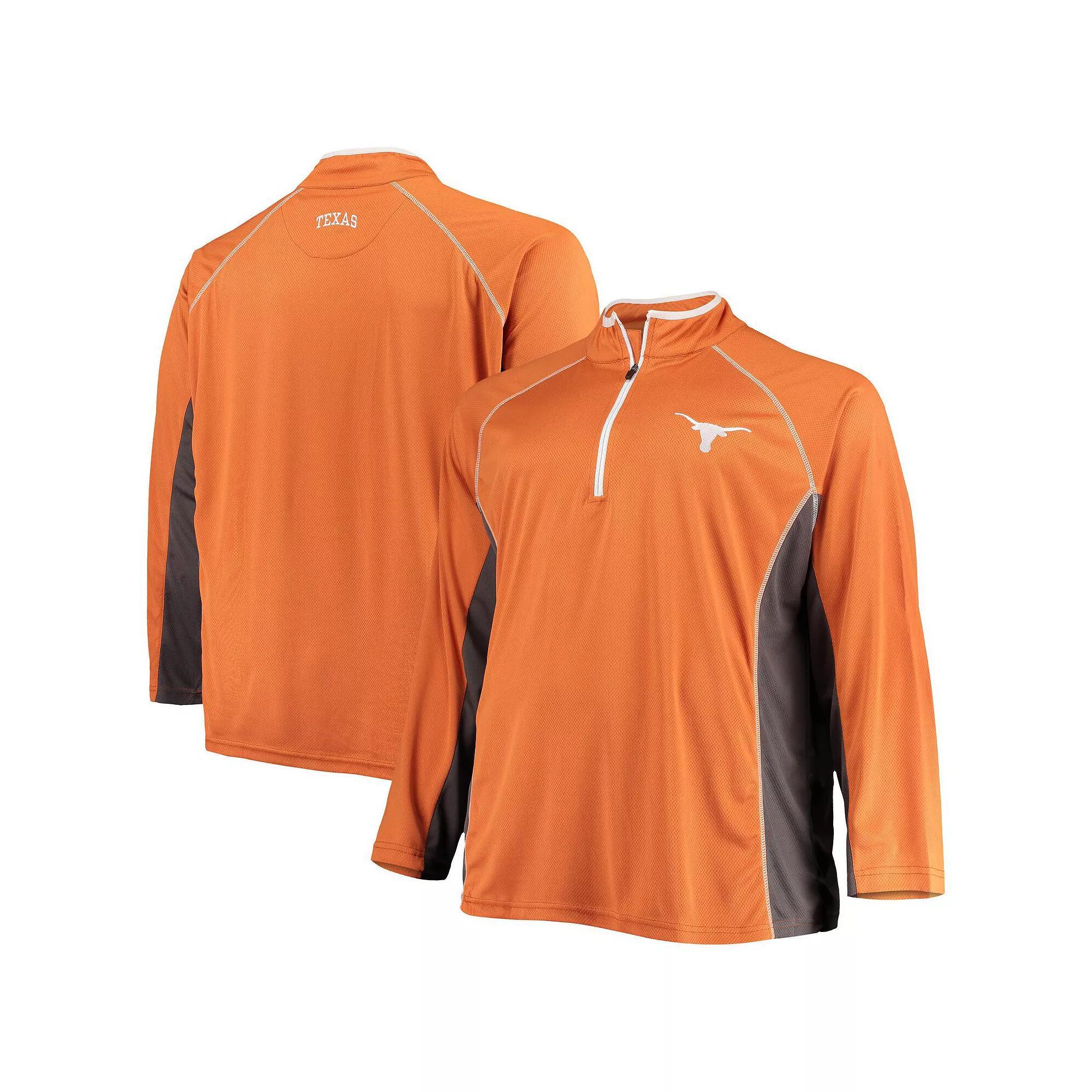 Men's Texas Orange Texas Longhorns Big & Tall Textured Raglan Quarter-Zip Jacket, Size: XLT, Team Product Image