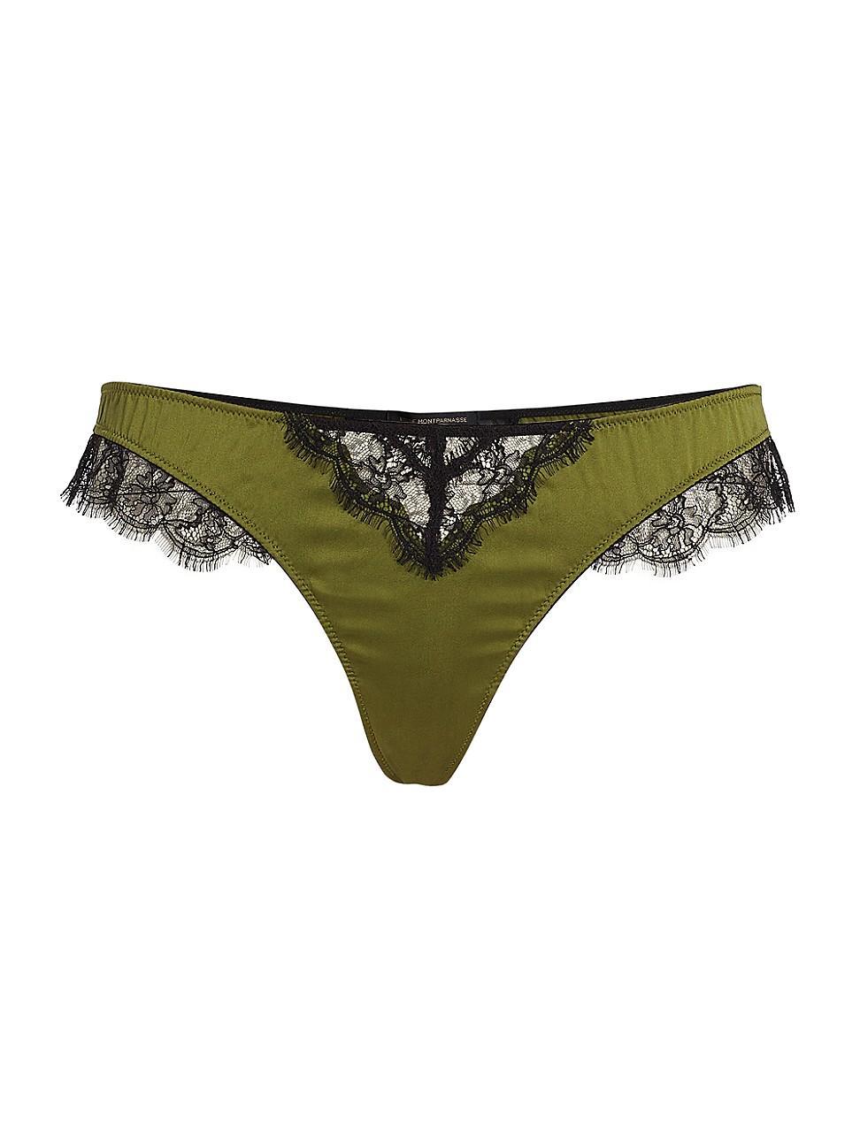 Kiki De Montparnasse Lace Inset Thong Chamapgne S Product Image