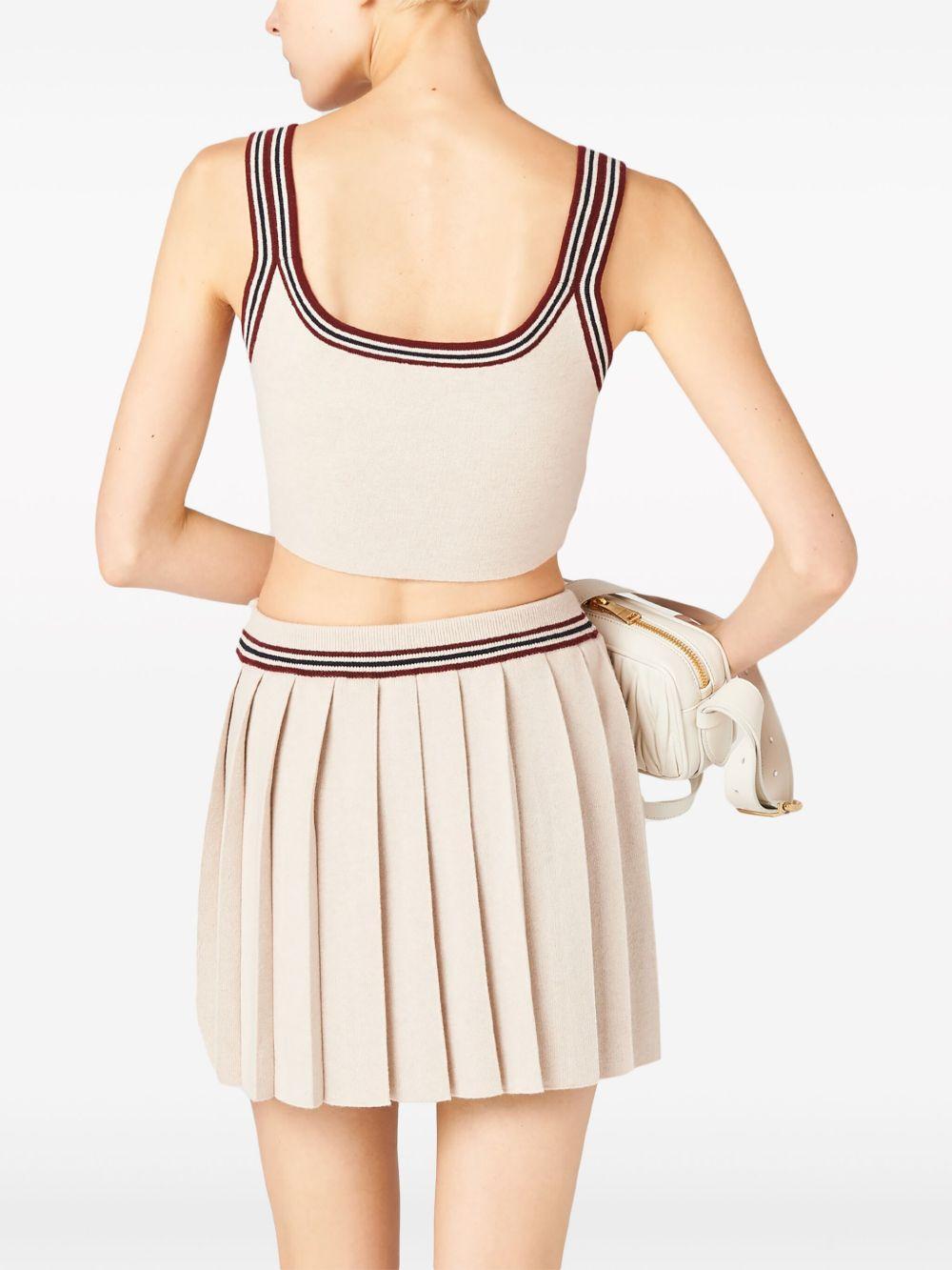 stripe-trim cashmere cropped top Product Image