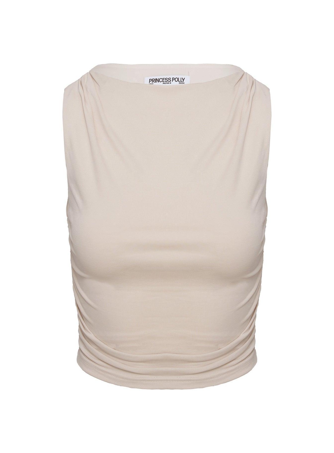 Hold Em High Neck Top Cream Product Image