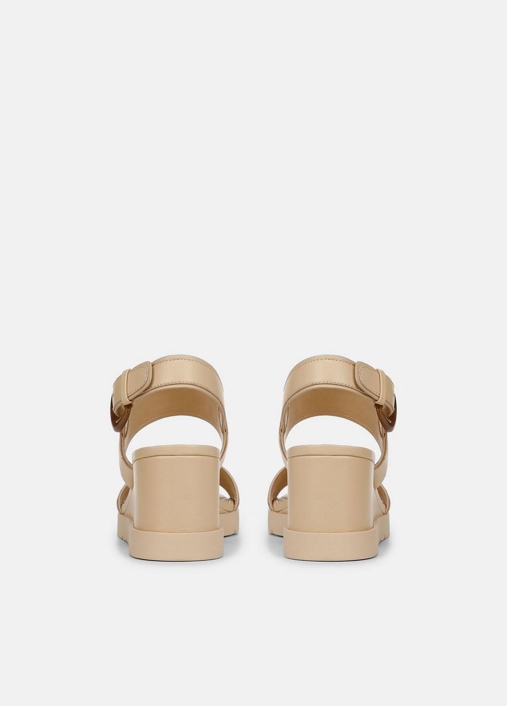 Womens Roma Leather Wedge Sandal, Macadamia Beige, Size 9.5 Vince Product Image