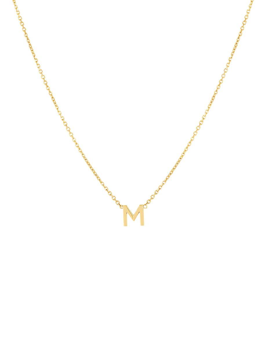 Womens 14K Yellow Gold Initial Pendant Necklace Product Image