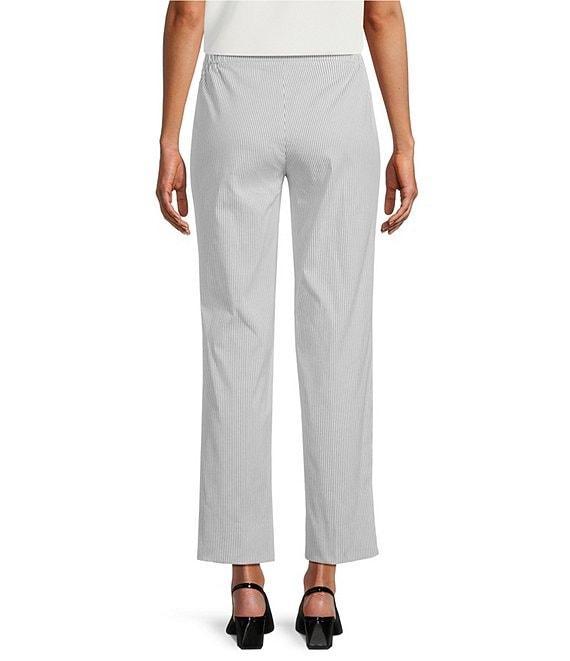 Kasper Pinstripe Elastic Back Straight Leg Pants Product Image