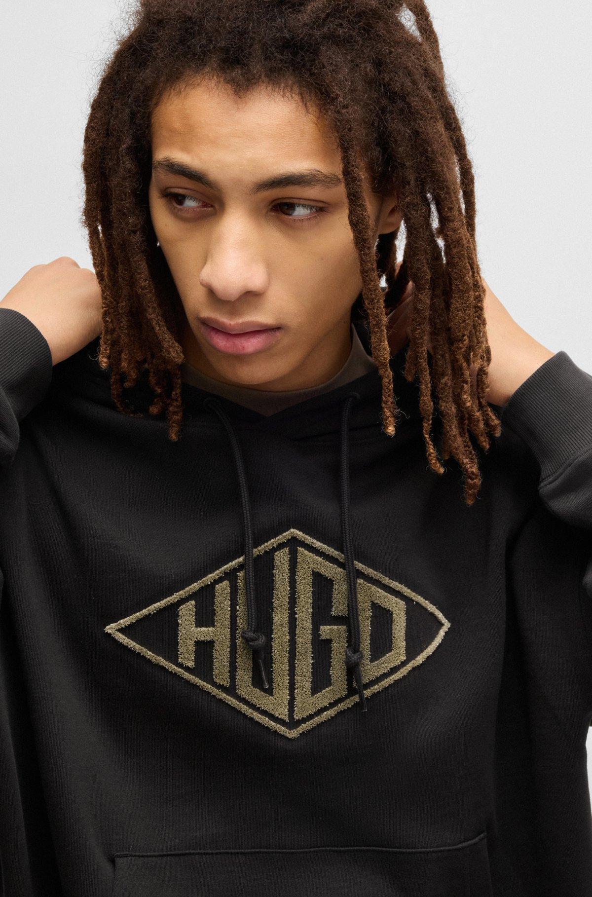 Cotton-terry hoodie with embroidered logo Product Image