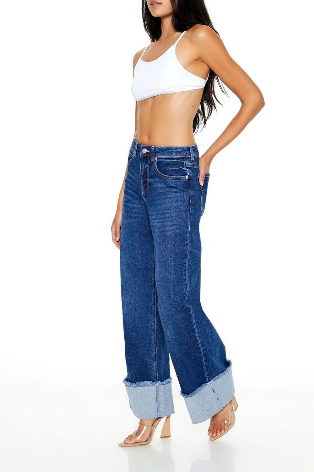 Frayed Cuffed High-Rise Jeans | Forever 21 Product Image