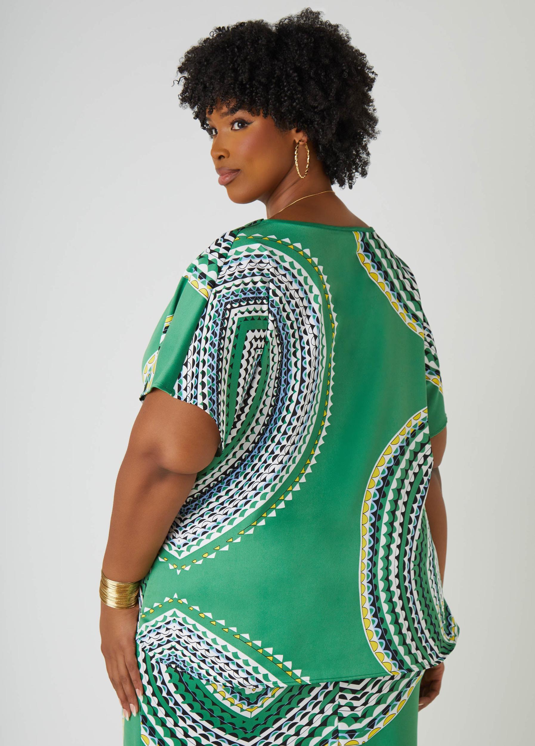 Circle Print Satin Blouse Product Image