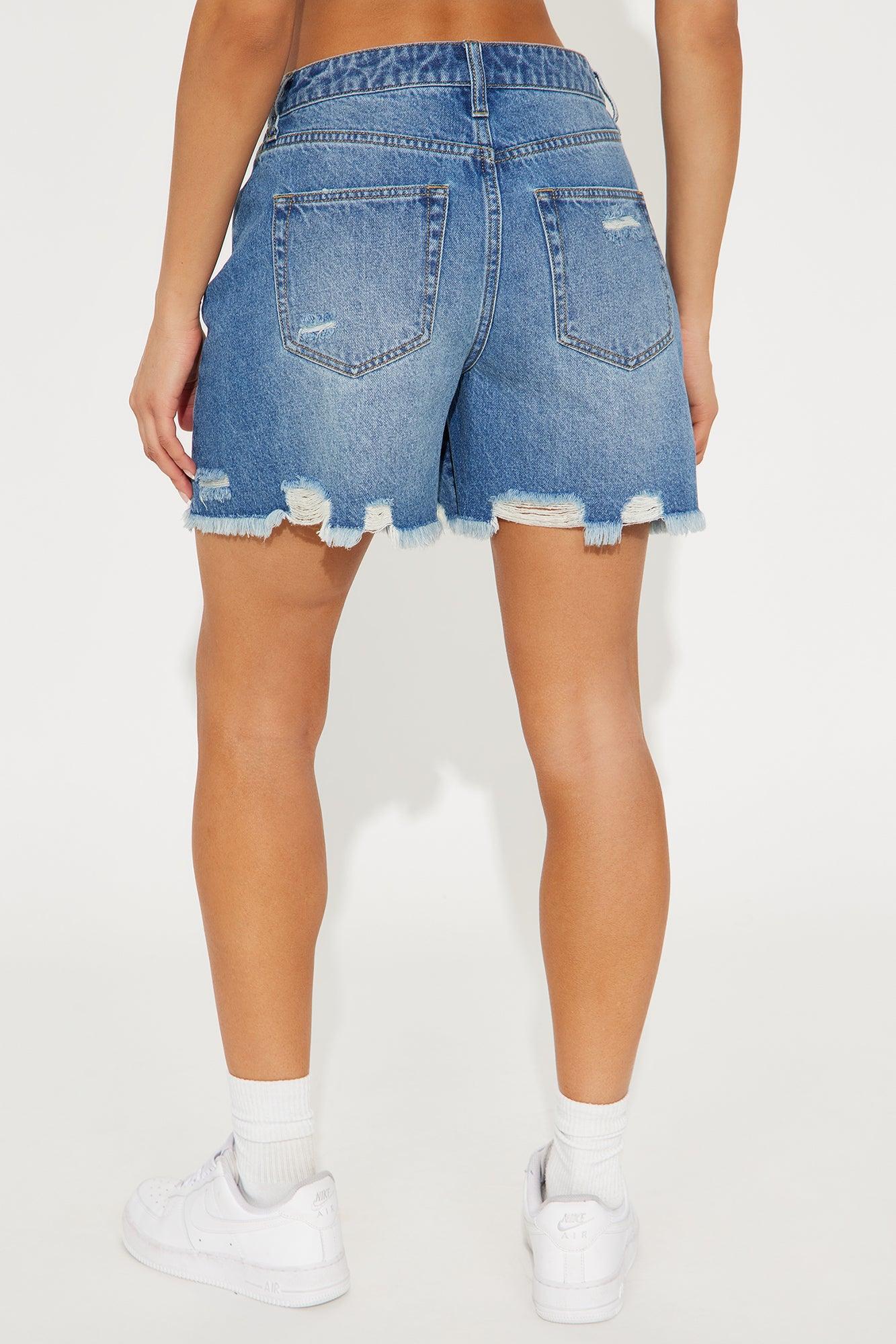 Cant Resist Ripped Denim Shorts - Dark Wash Product Image