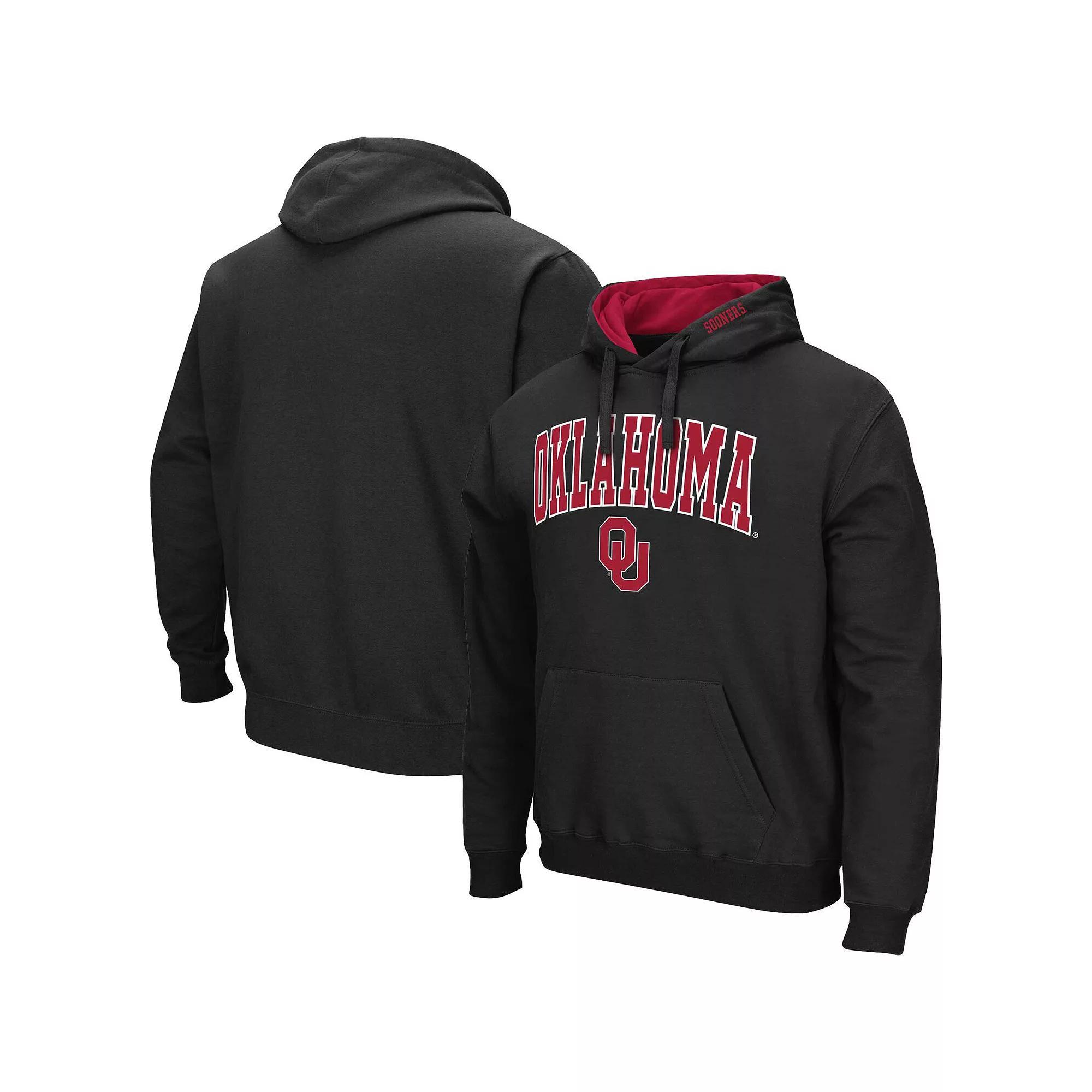 Men's Colosseum Black Oklahoma Sooners Arch & Team Logo 3.0 Pullover Hoodie, Size: Small Product Image