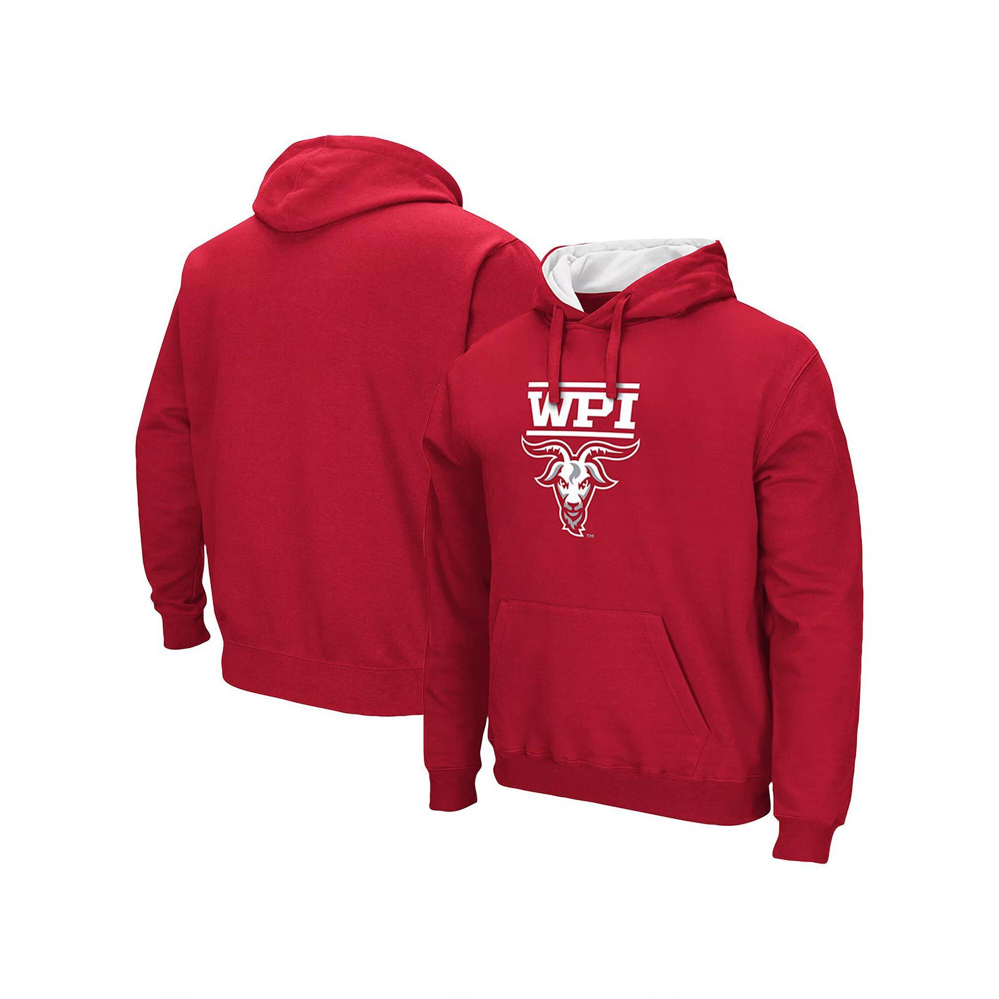 Men's Colosseum Red Worcester Polytechnic Institute Engineers Arch & Logo 3.0 Pullover Hoodie, Size: 2XL, Nc2 Red Product Image