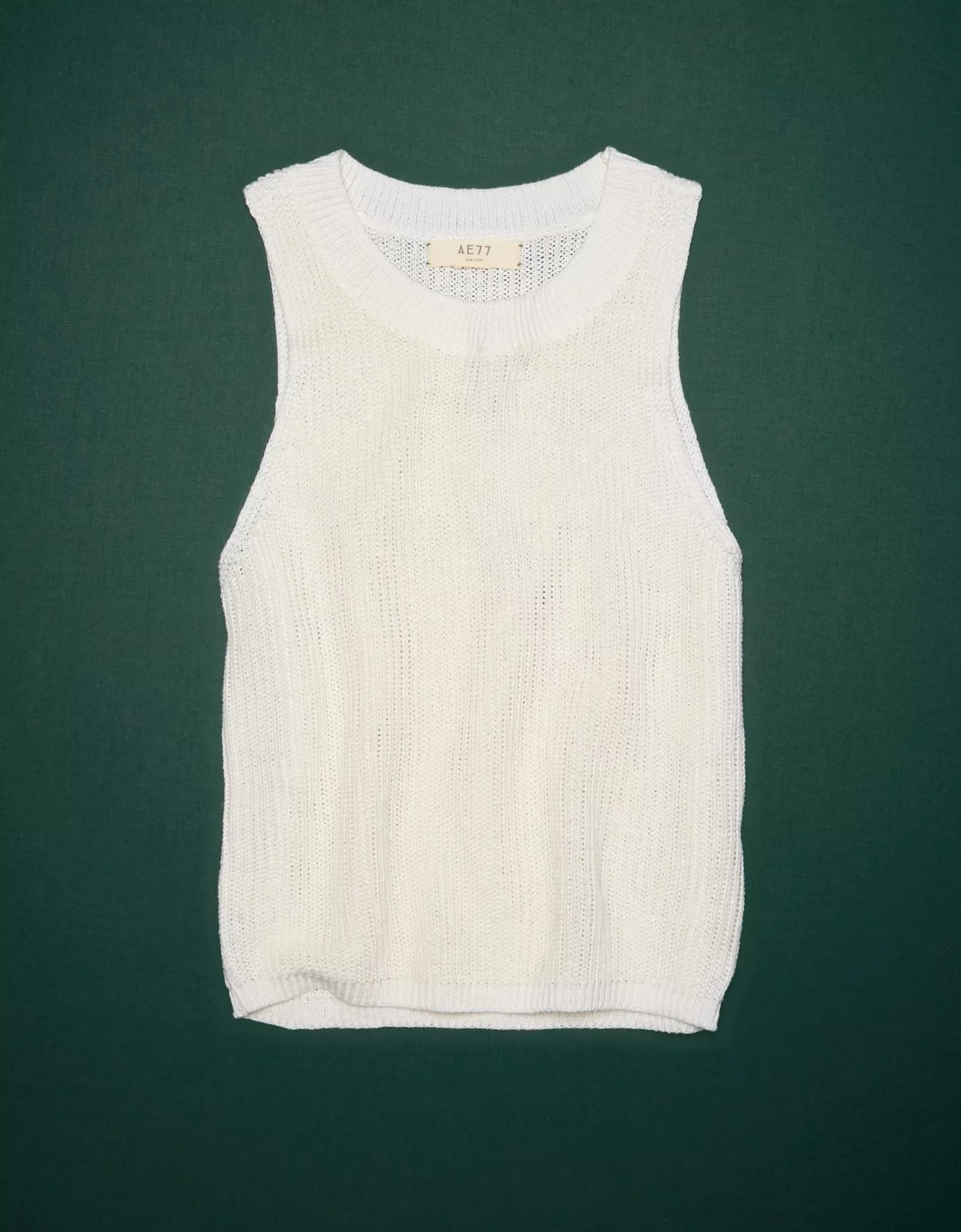 AE77 Premium Linen Sweater Tank Top Product Image